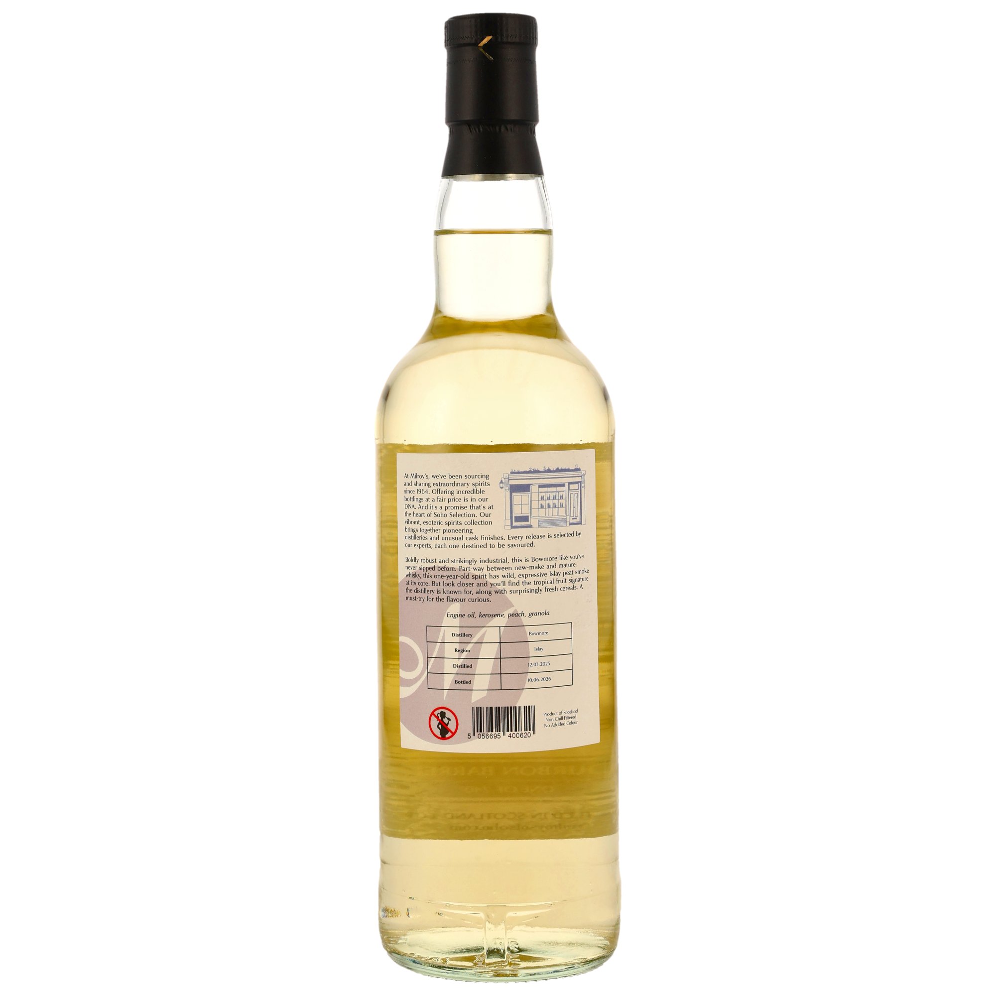 Bowmore New Make 2025/2025 - 1 y.o. - Bourbon Barrel #600947 - Milroys
