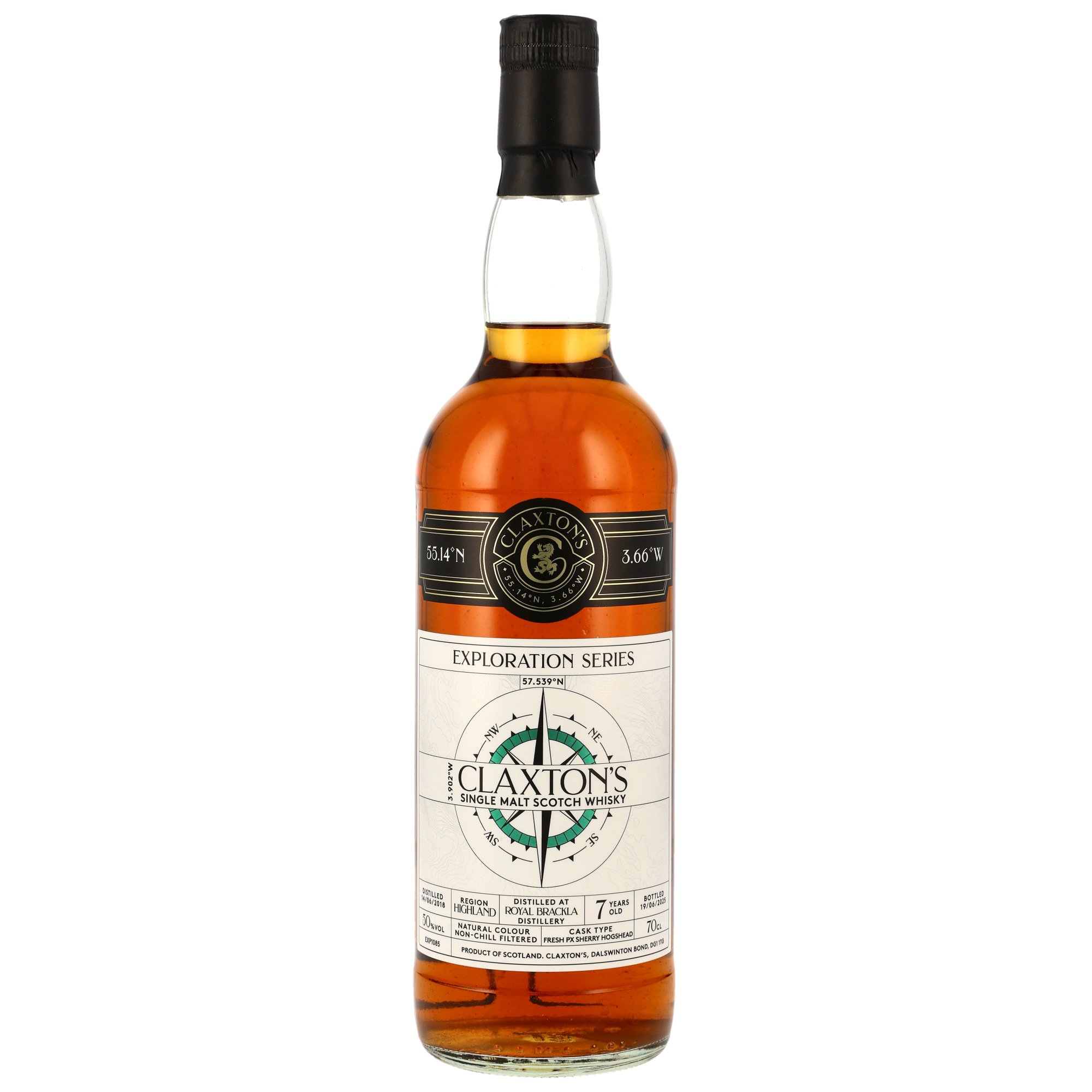 Royal Brackla 2018/2025 - 7 y.o. - Single Malt Scotch Whisky - Fresh PX Sherry Cask - (Claxtons)