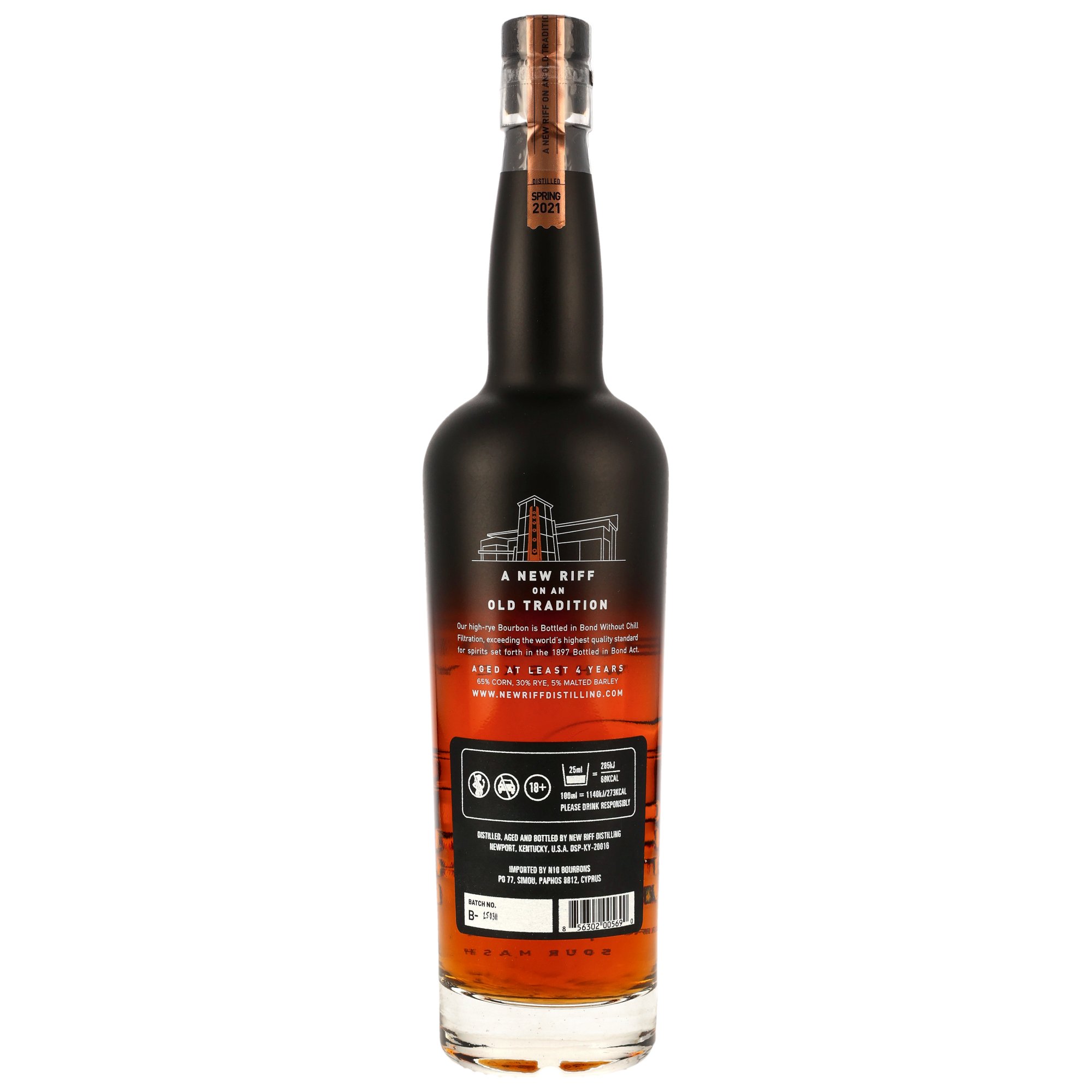New Riff Kentucky Straight Bourbon Whiskey 4 y.o. - Bottled in Bond
