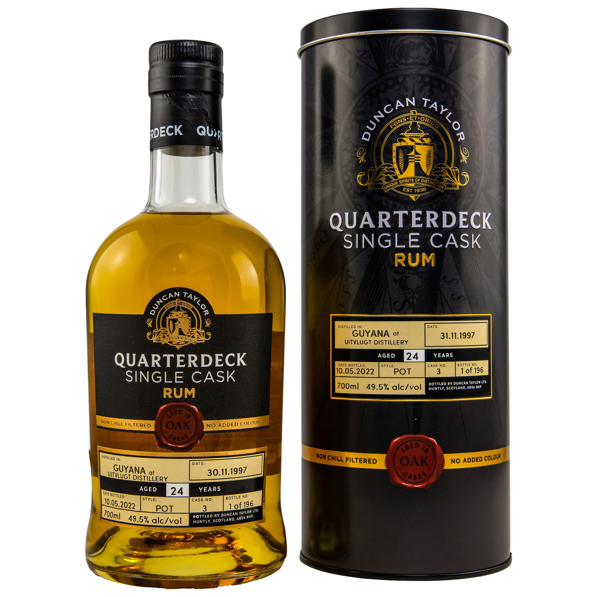 Guyana 1997/2022 - Uitvlugt 24 y.o. -  Quarterdeck Rum  #3 (Duncan Taylor)