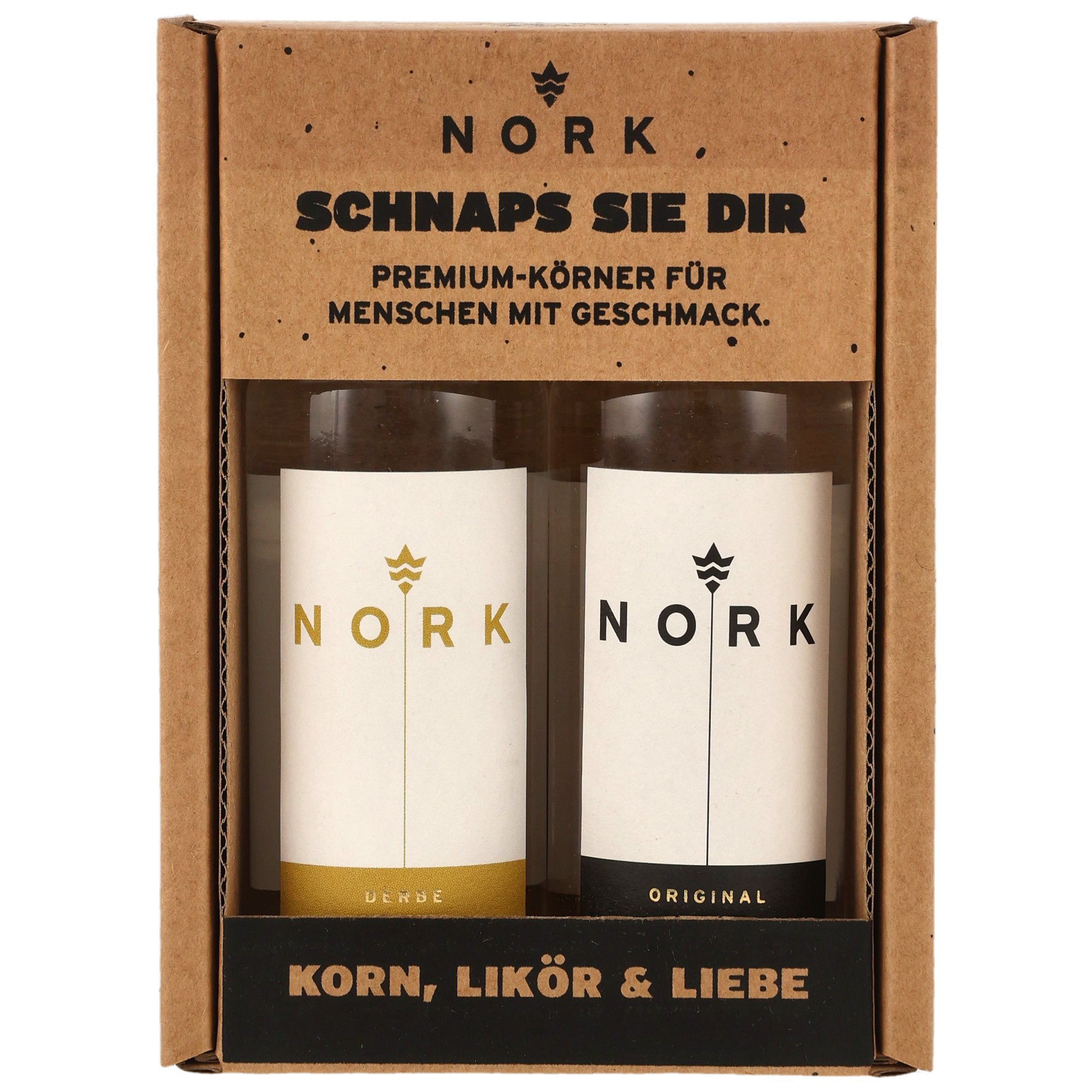 NORK Körner 2x0,05l "Schnaps Sie Dir" Original/Derbe