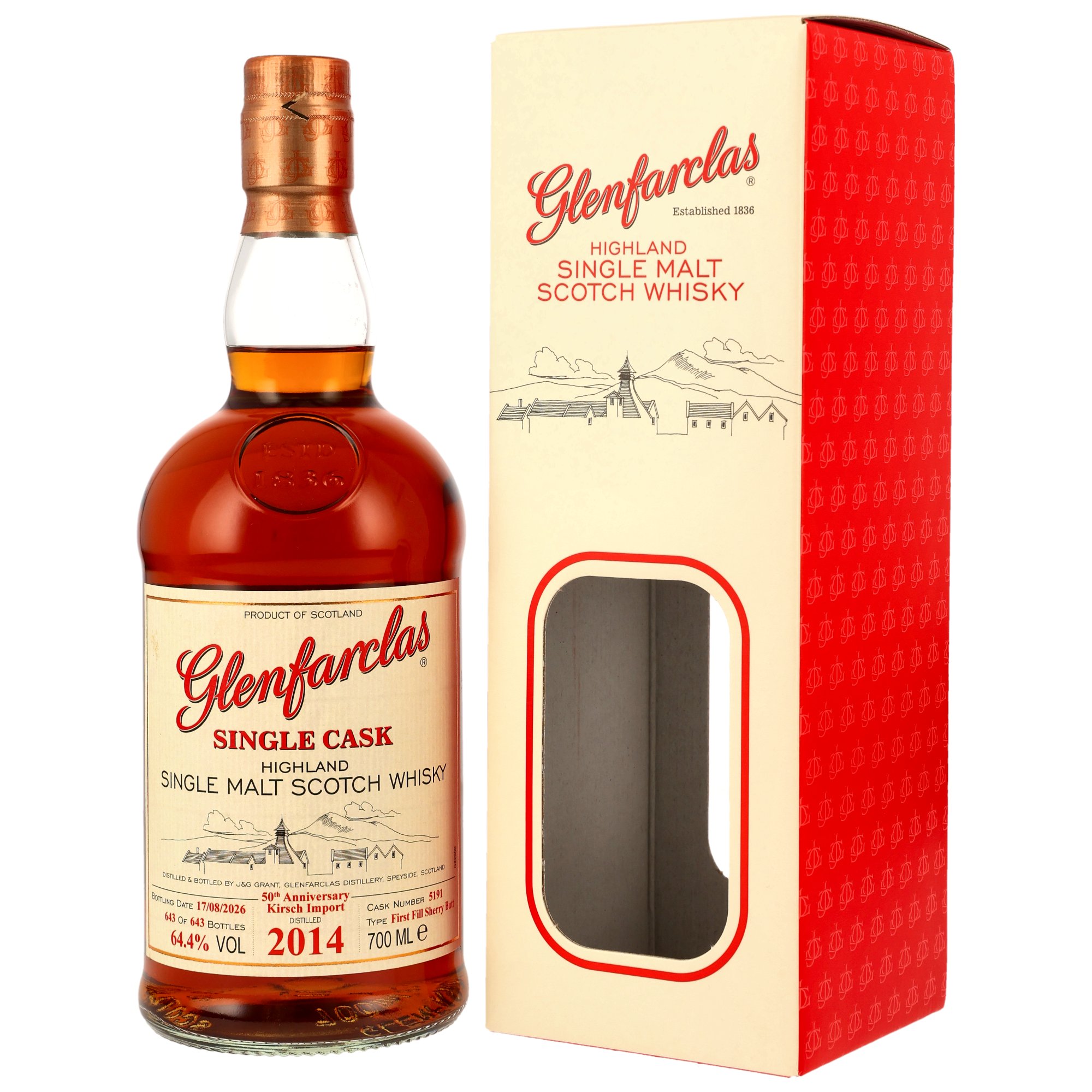 Glenfarclas 2014/2026 - 1st Fill Sherry Butt #5191 - Whisky Live Germany - 50th Anniversary Kirsch Import