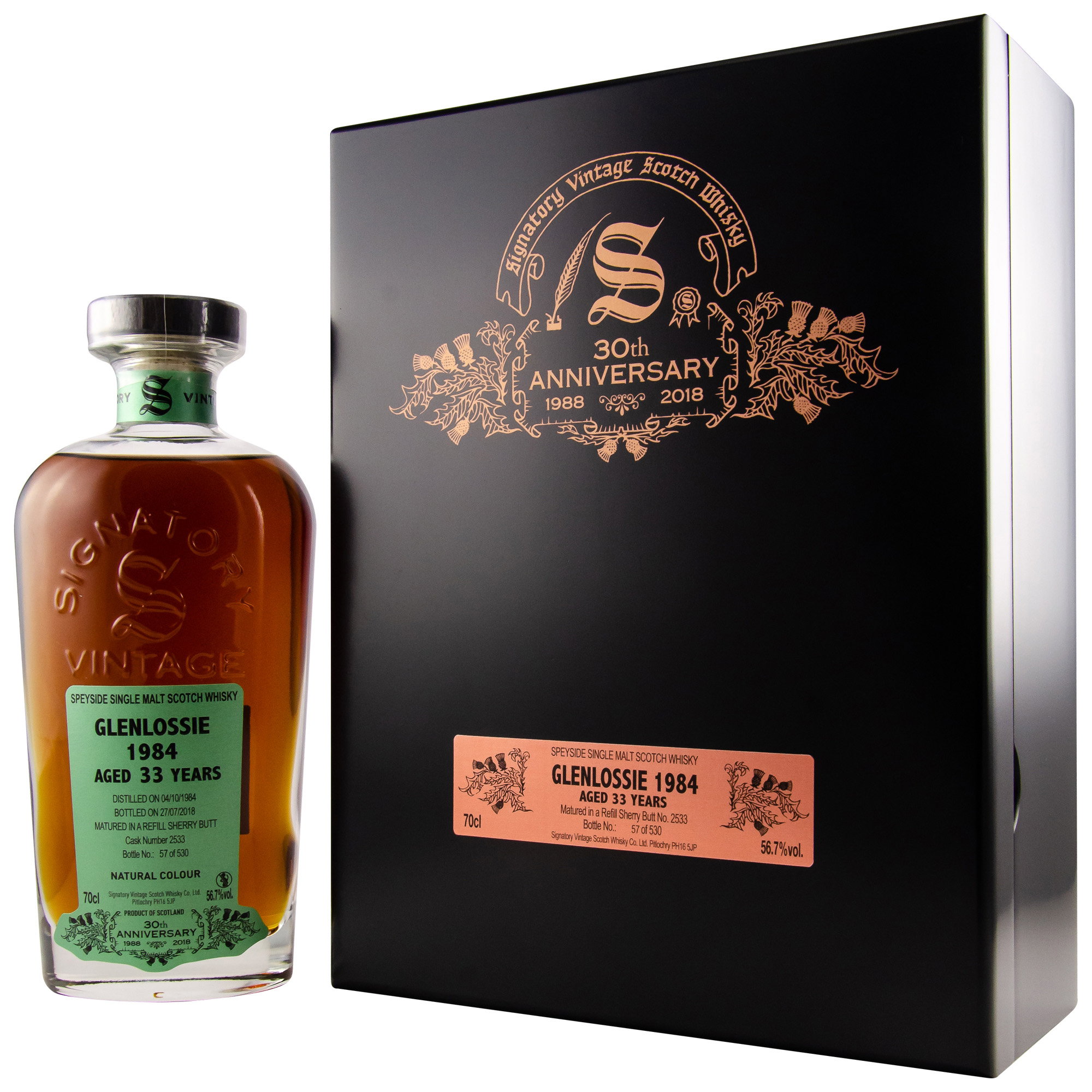 Glenlossie 1984/2018 30th Anniversary + 2 Gläser