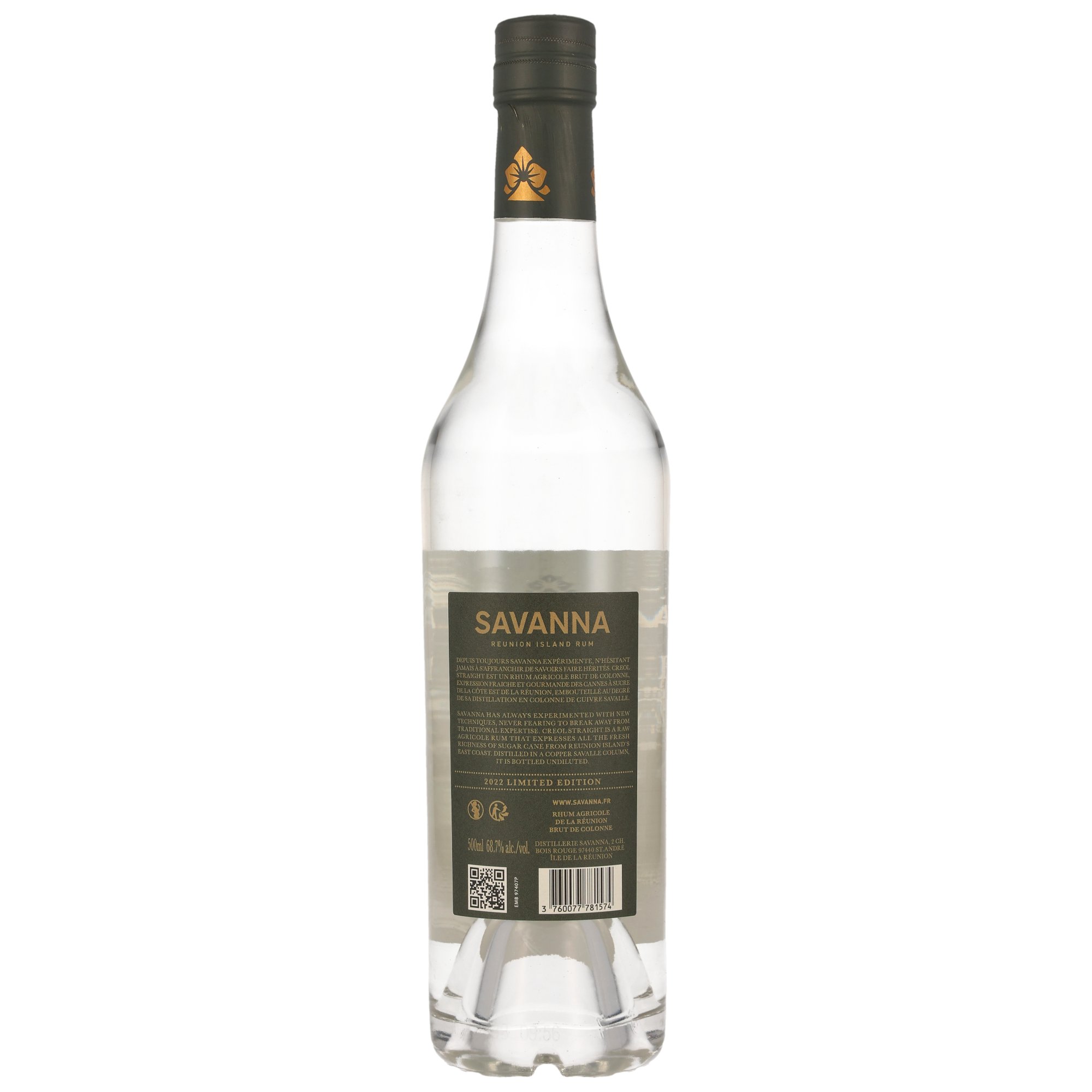 Savanna Créol Straight Rhum Agricole Blanc 68.7