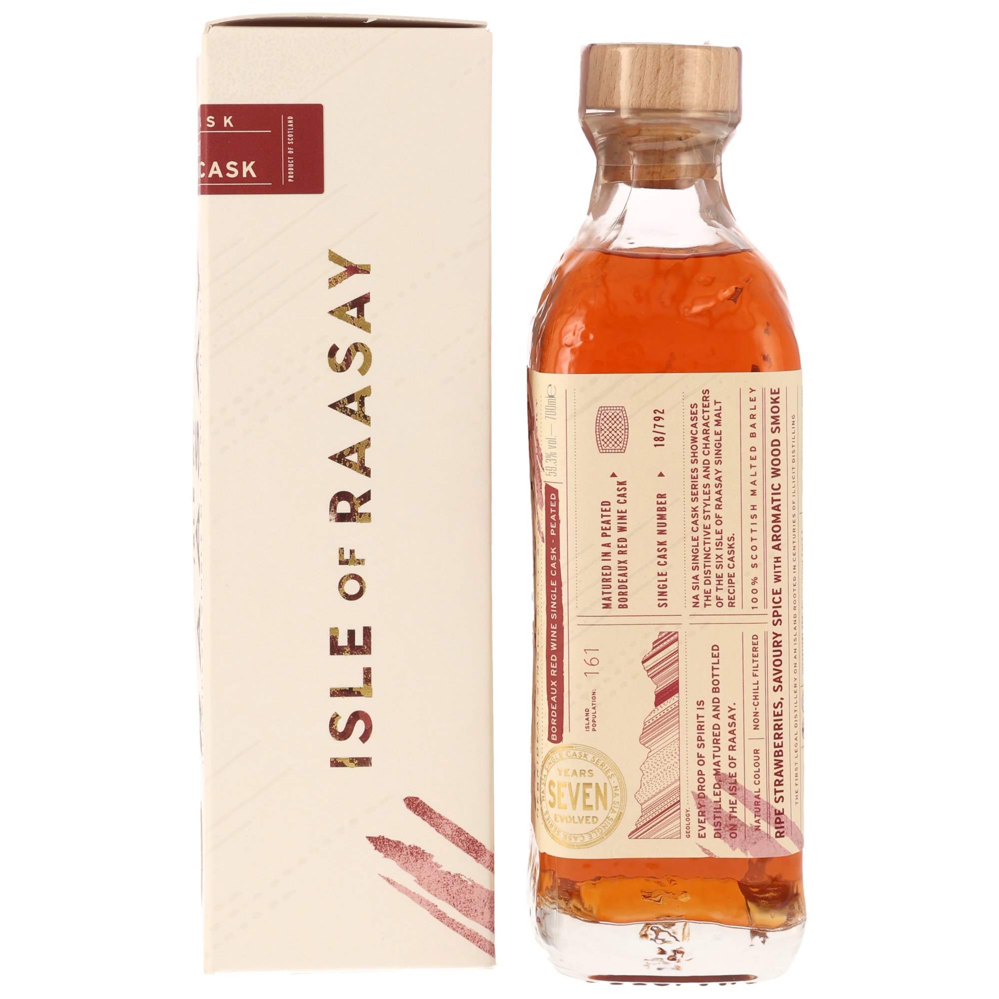 Isle of Raasay 2018/2026 - 7 y.o. - Single Malt Whisky - Peated Bordeaux Red Wine Single Cask #18/792