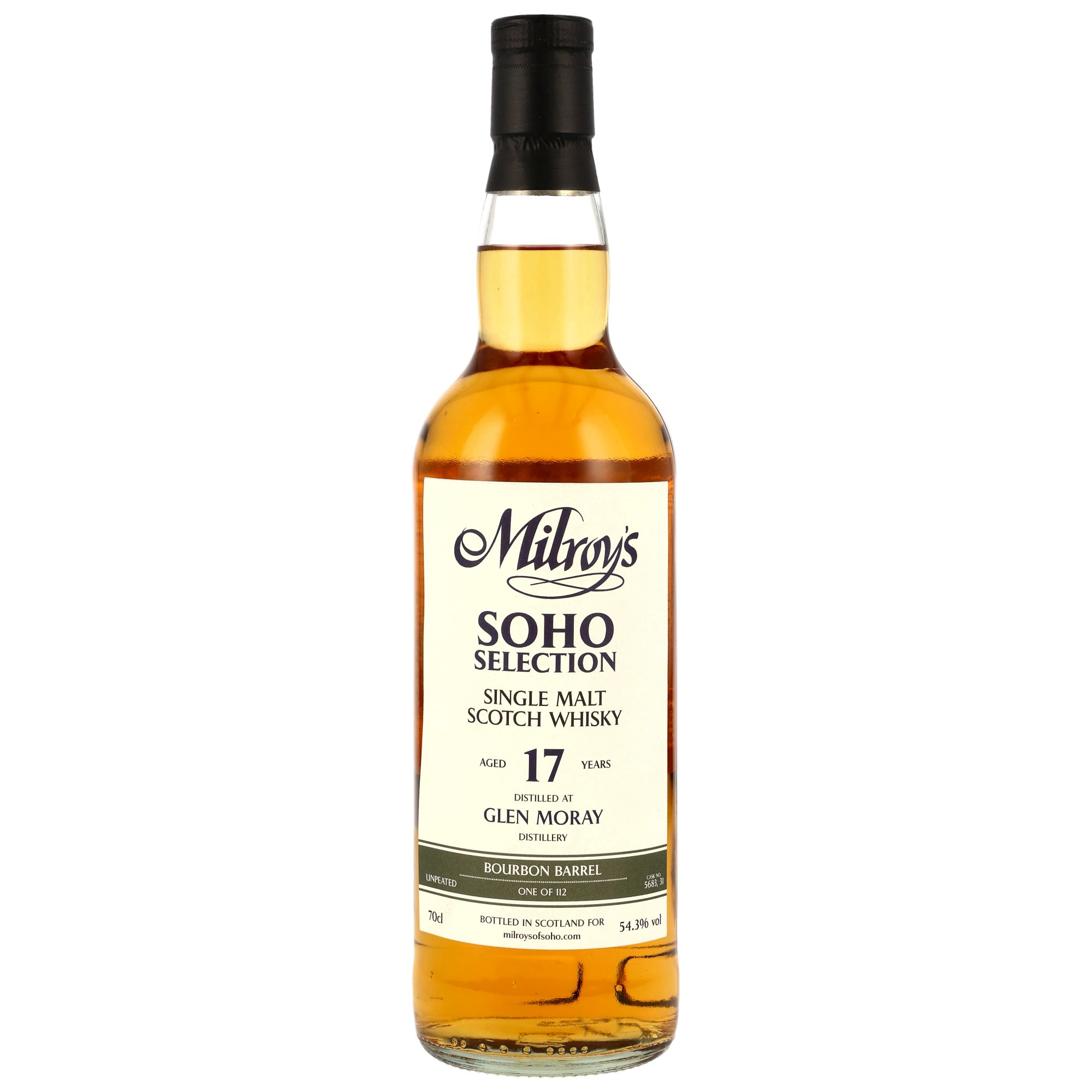 Glen Moray 2009/2026 - 17 y.o. - Bourbon Barrel #5683, 31 - Milroys