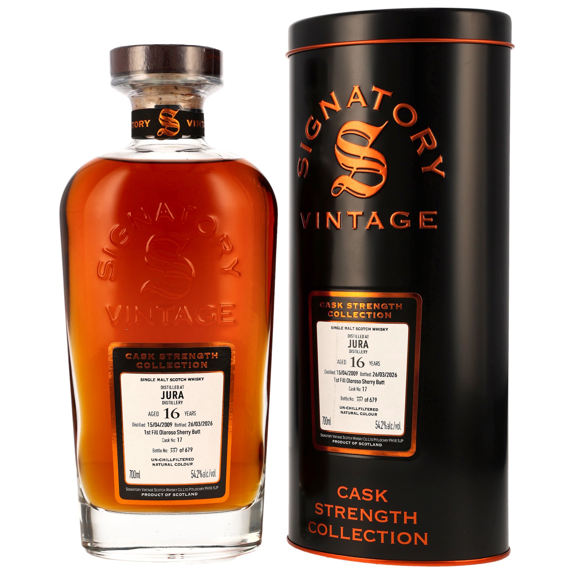Jura 2009/2026 - 16 y.o. - 1st Fill Oloroso Sherry Butt #17 - Sig CS
