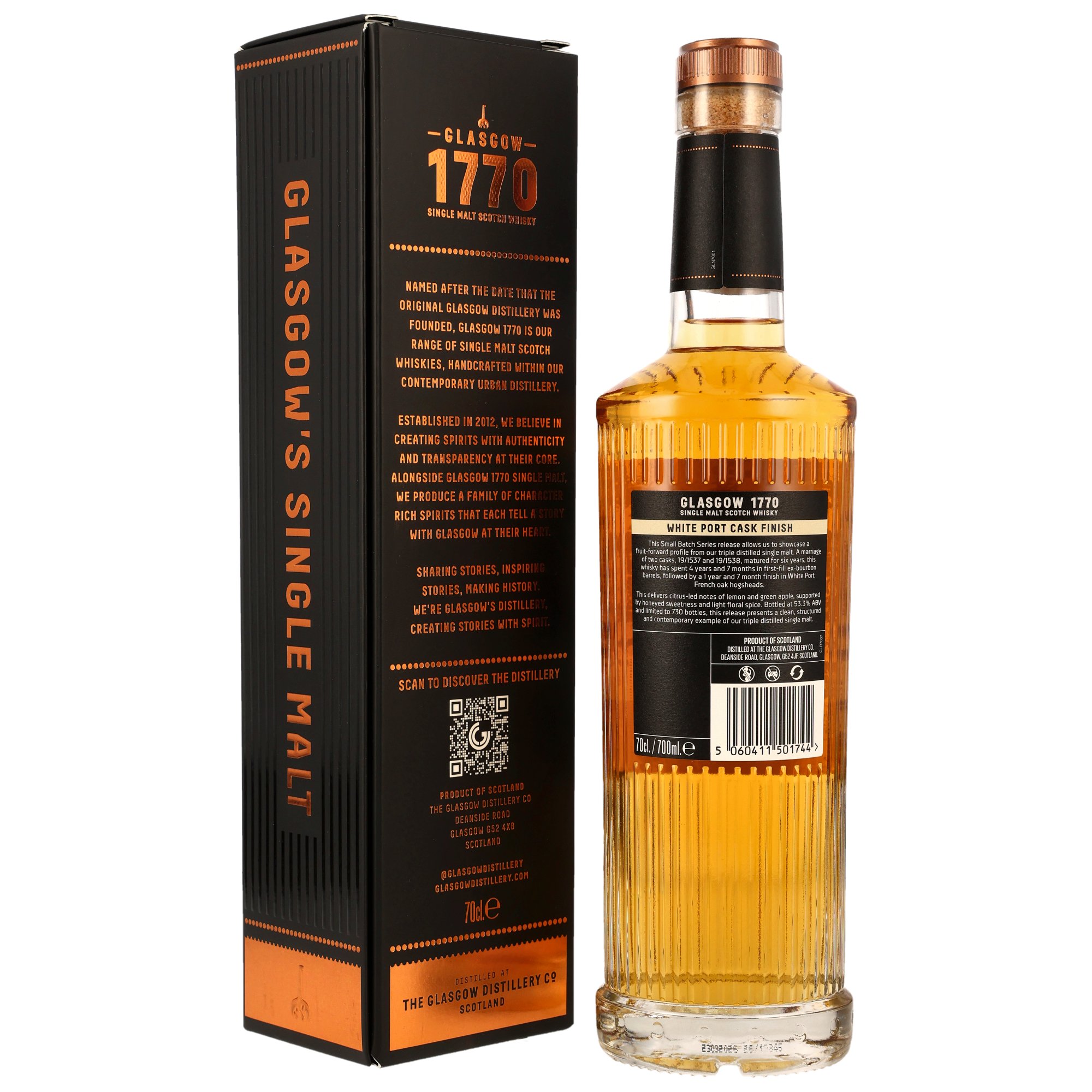 Glasgow 1770 - 2019/2026 - 6 y.o. - Triple Distilled White Port Cask Finish