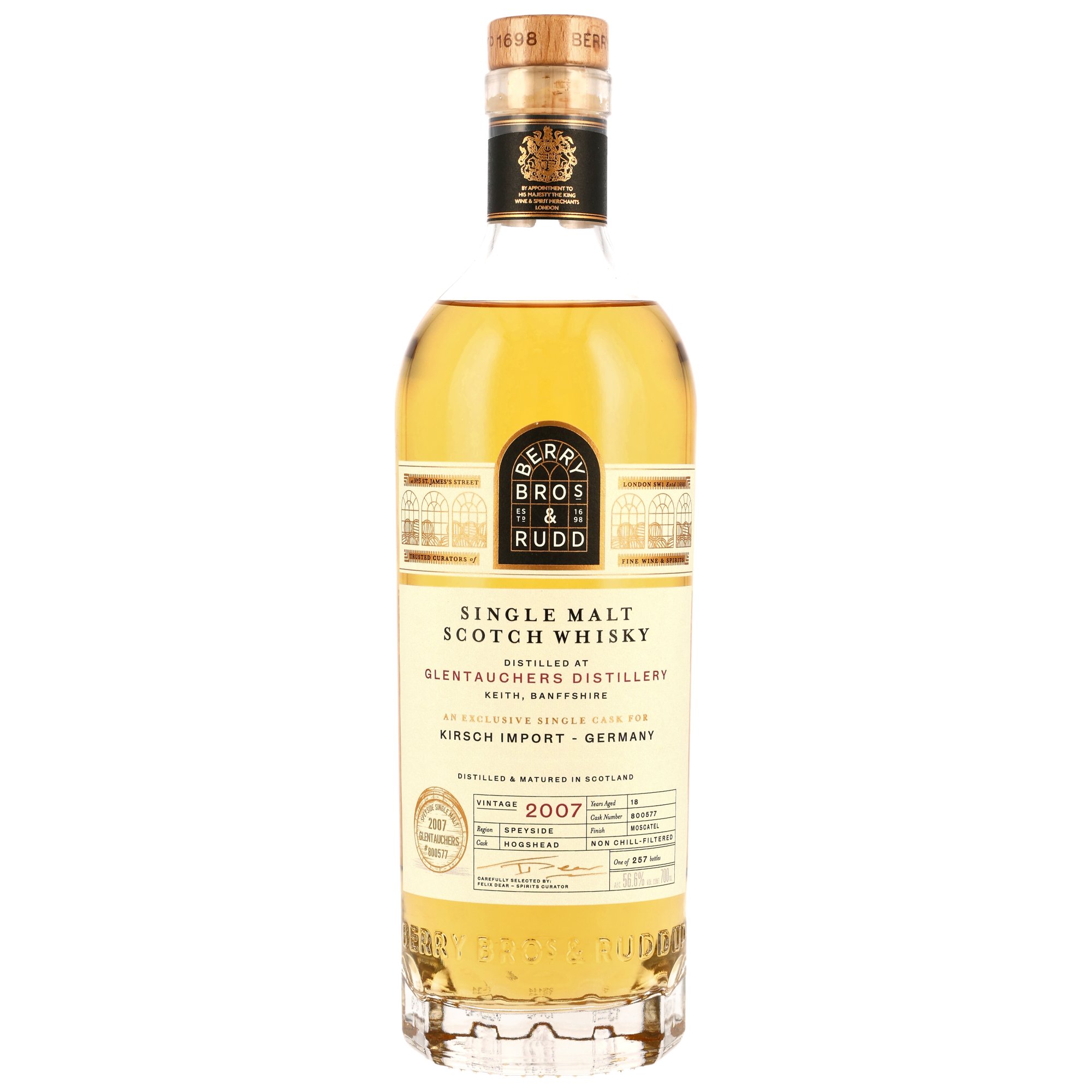 Glentauchers 2007/2025 - 18 y.o. - Moscatel Finish #800577 (Berry Bros. & Rudd) - Kirsch