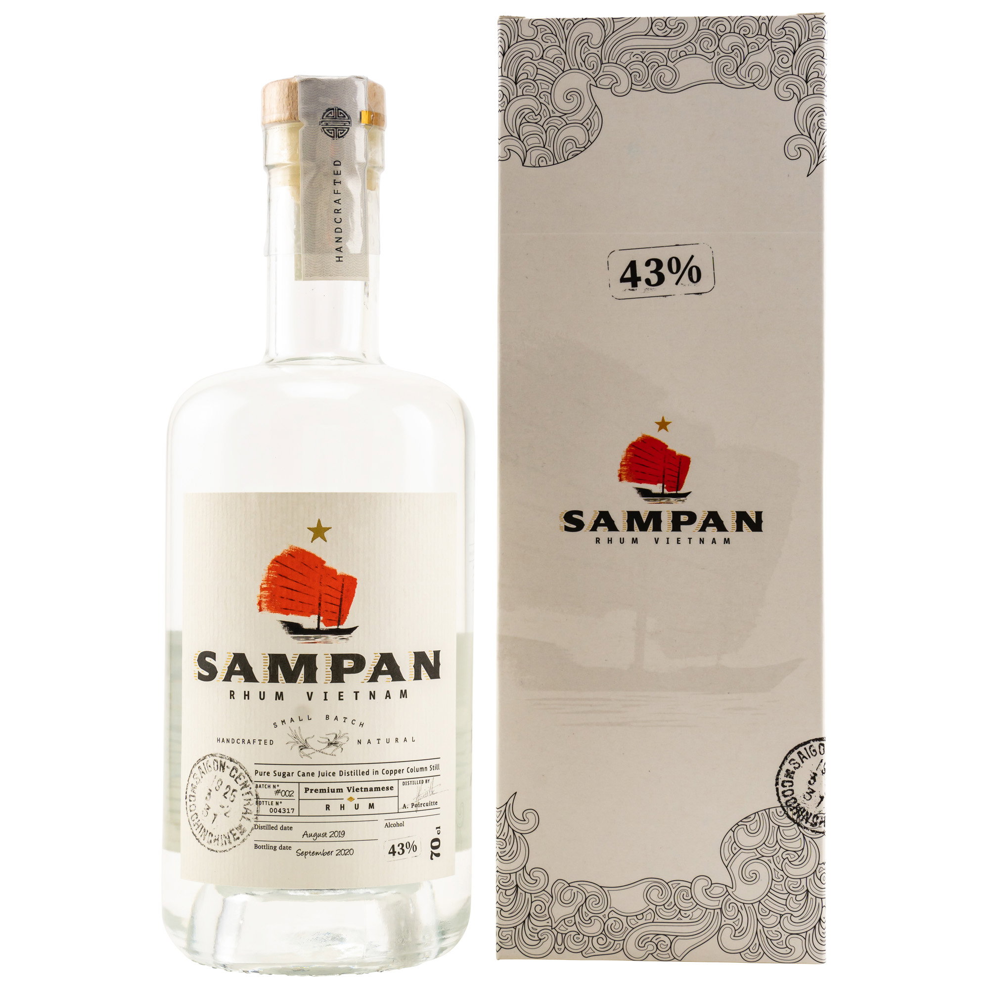 SAMPAN Classic White Rhum 43% (Vietnam)  in GP - UVP: 34,90€