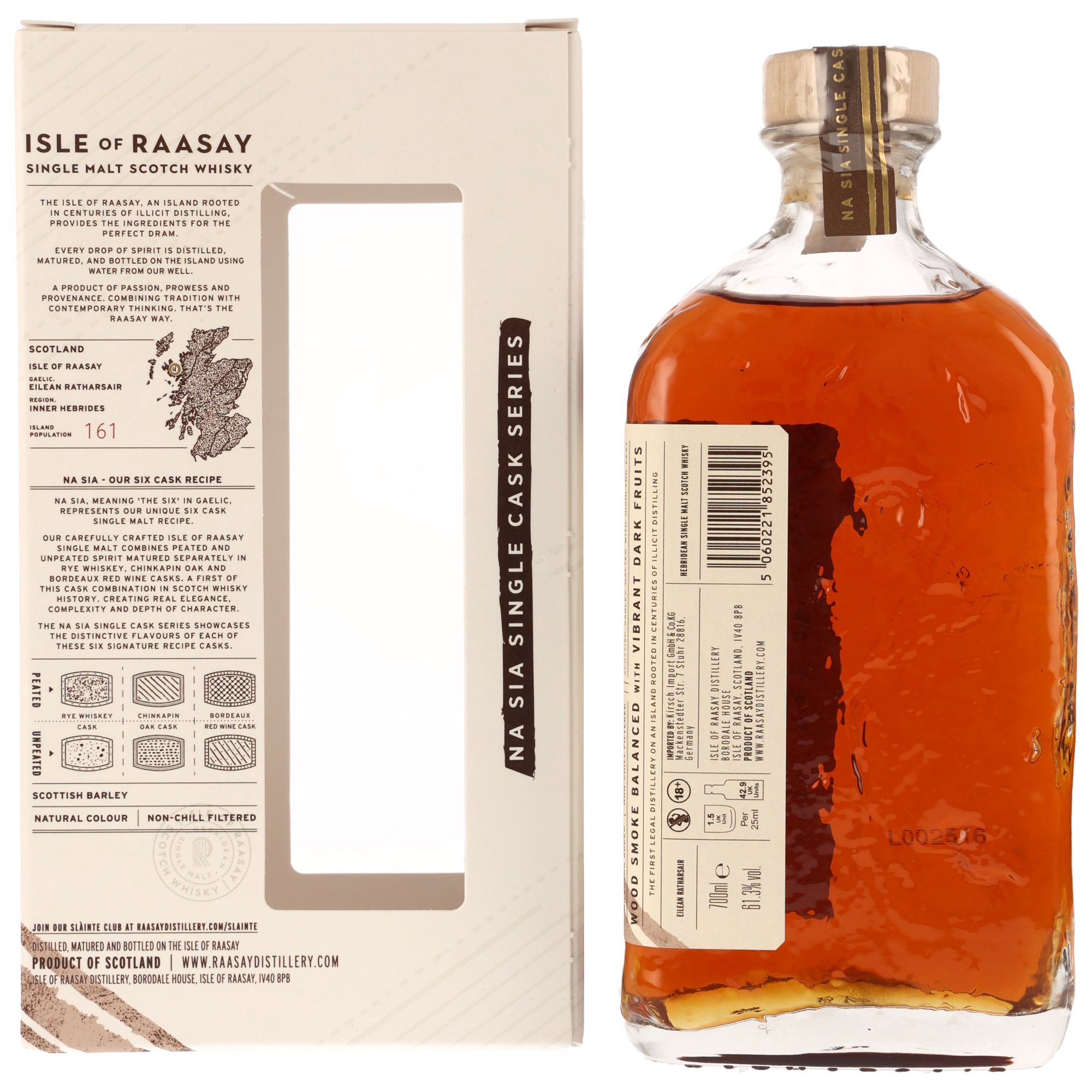 Isle of Raasay - 5 y.o. - Single Malt Whisky - Single Cask #19/69 Peated Chinkapin Oak