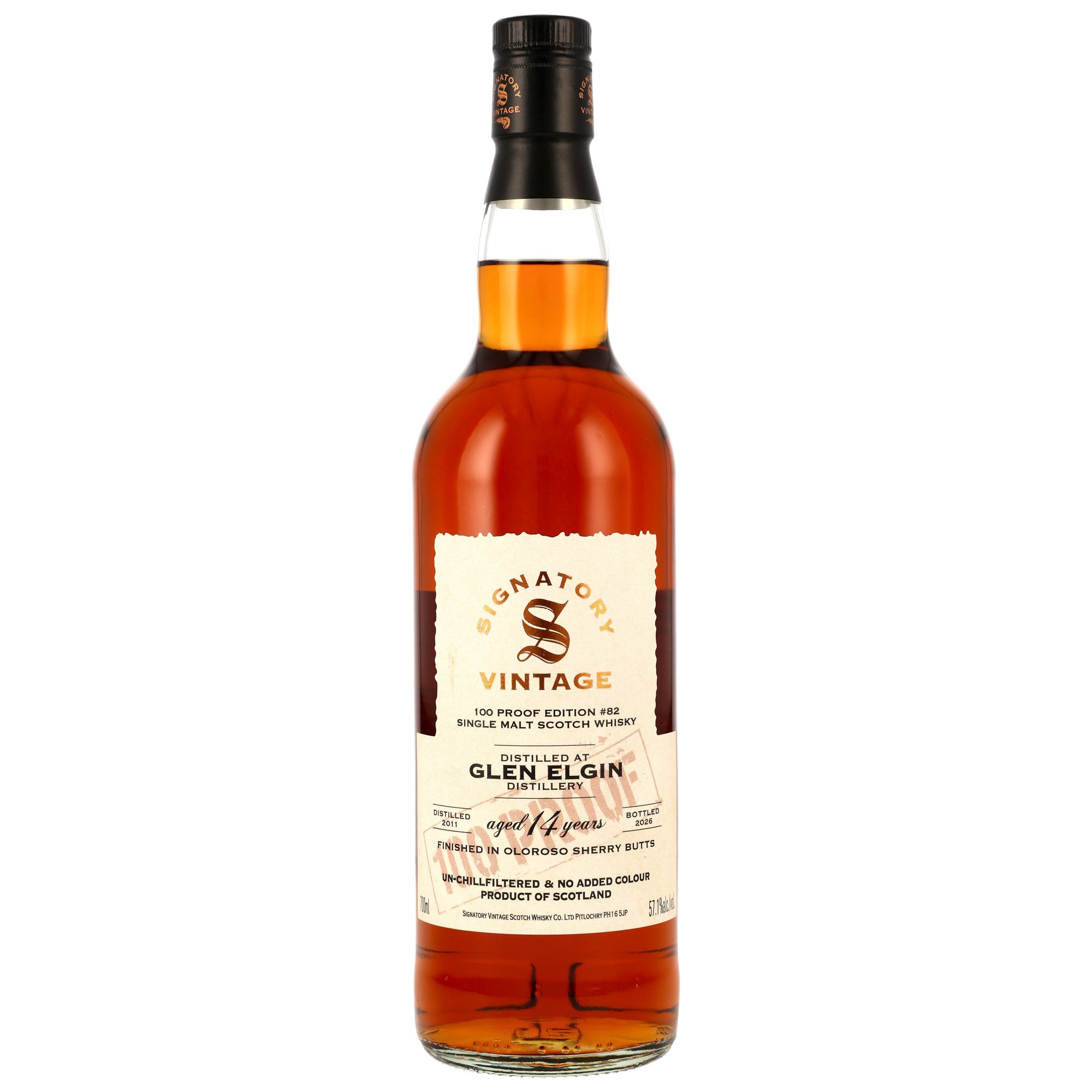 Glen Elgin 2011/2026 - 14 y.o. - Oloroso Sherry Butts Finish - Signatory 100 PROOF Edition #82