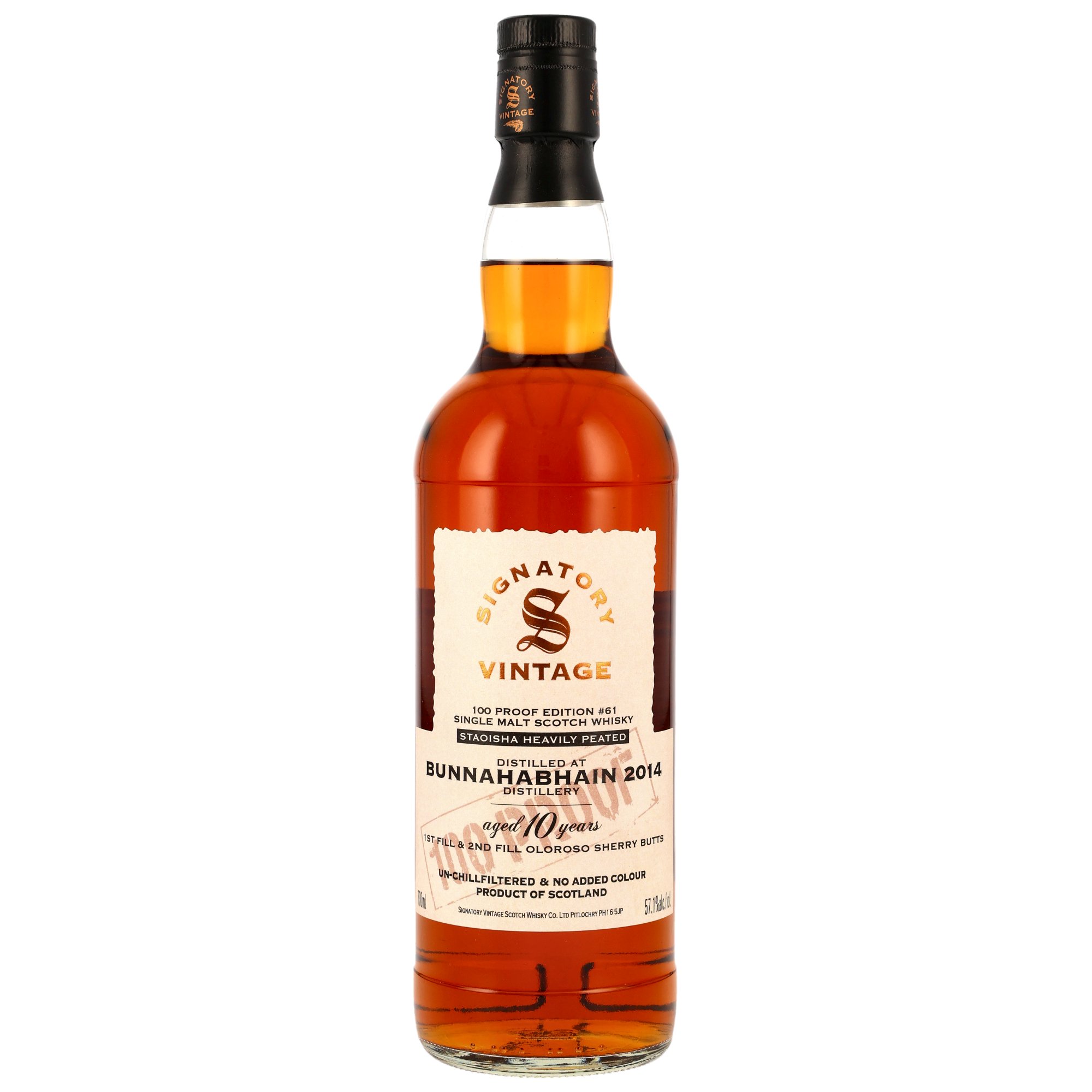 Bunnahabhain Staoisha 2014/2025 - 10 y.o. - Signatory 100 PROOF Edition #61