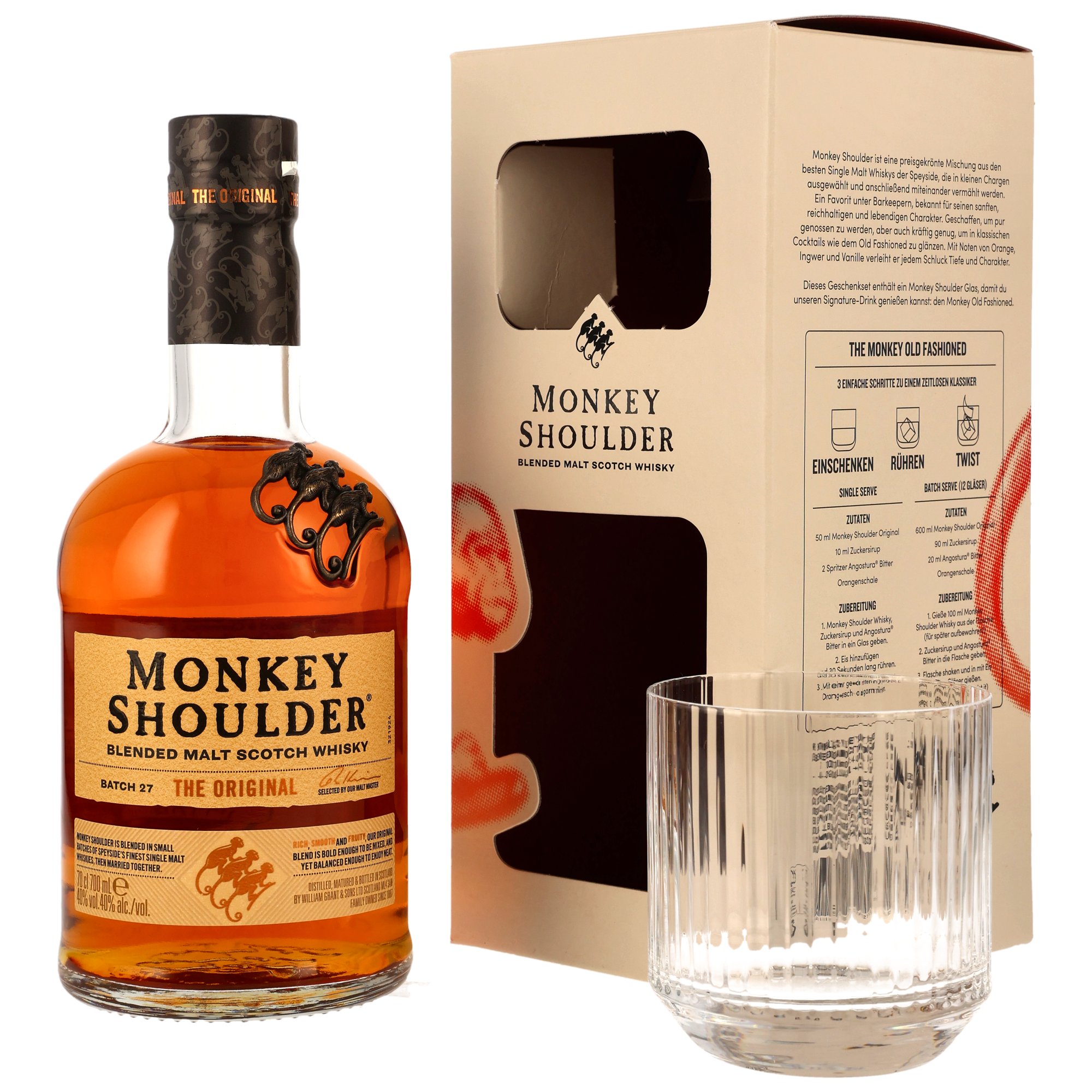 Monkey Shoulder The Original - mit Glas neue Ausstattung 2026
