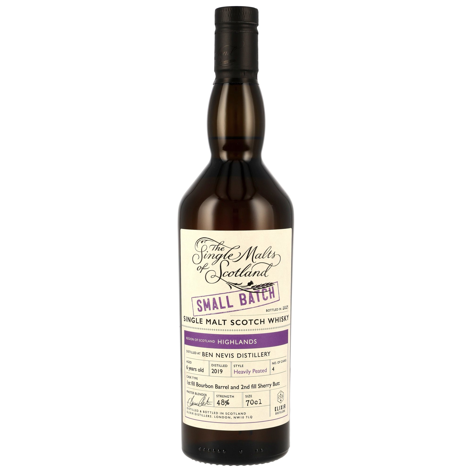 Ben Nevis 2019/2025 - 6 y.o. Peated - 1st Fill Bourbon Barrel & 2nd Fill Sherry Butt - Small Batch (SMoS)