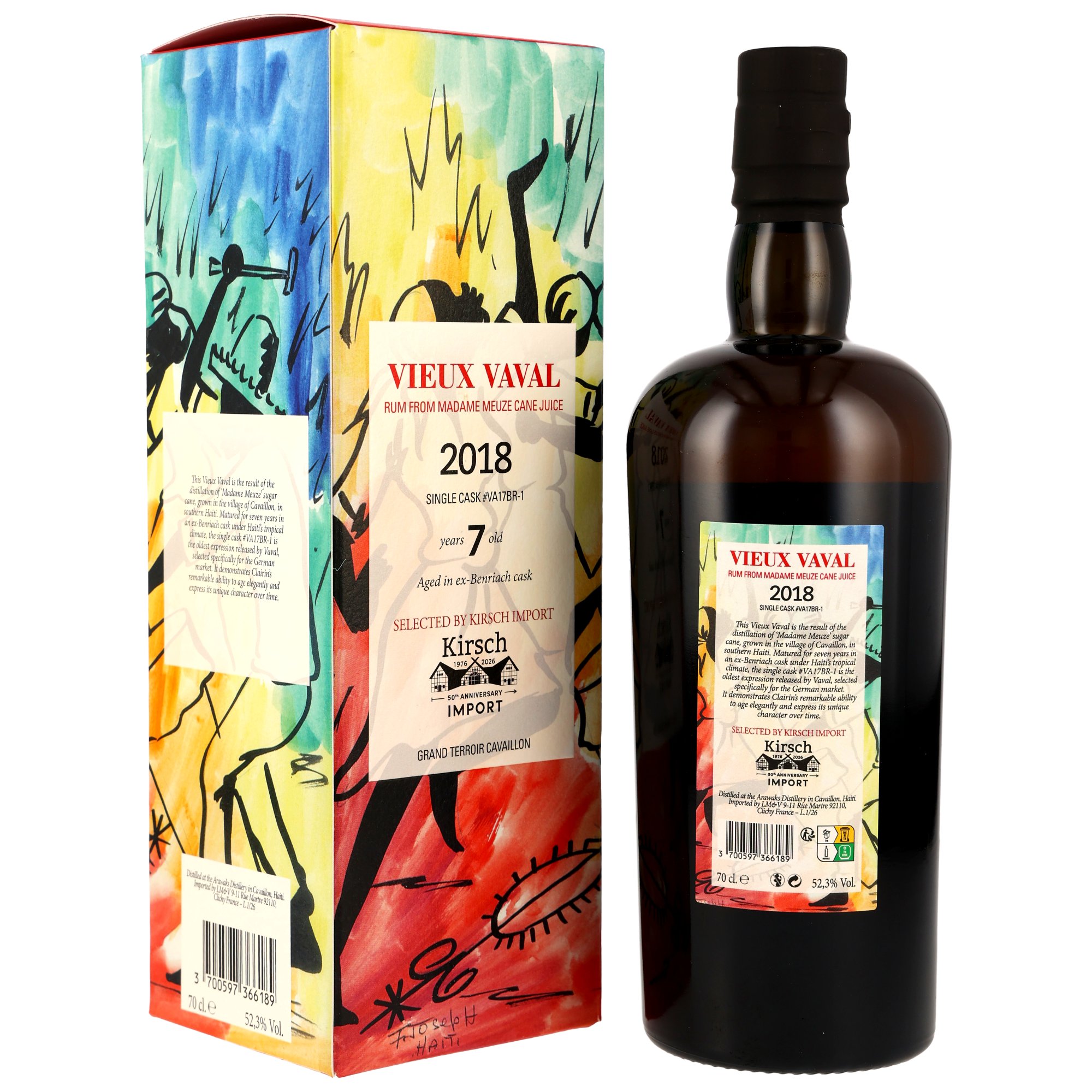 CLAIRIN Vaval 2018 - 7 y.o. - Ex-Benriach Single Cask #VA17BR-1 - 50th Anniversary Kirsch Import