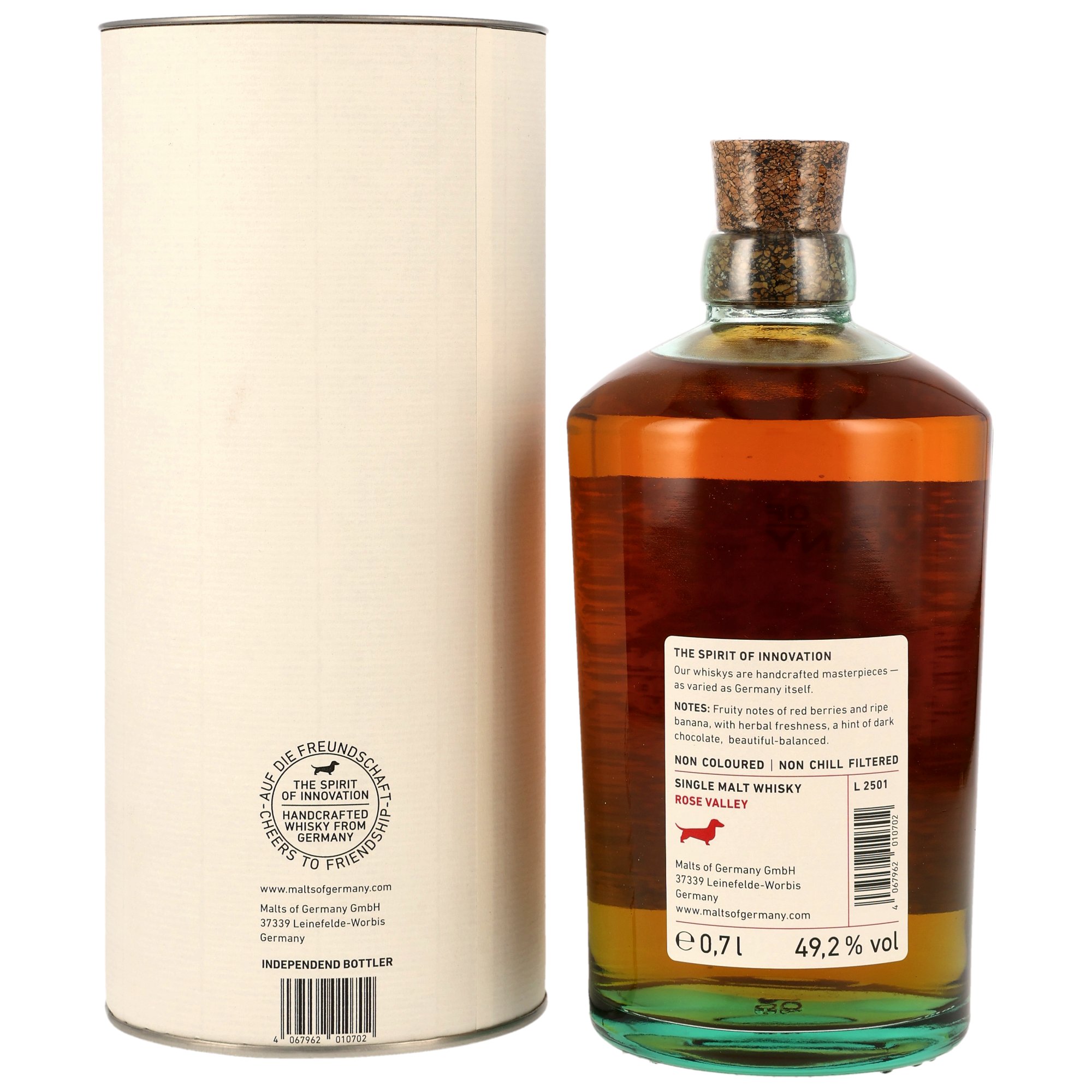 Rose Valley 4 y.o. Single Malt Whisky - Cognac & ex-Bourbon Casks - Malts of Germany