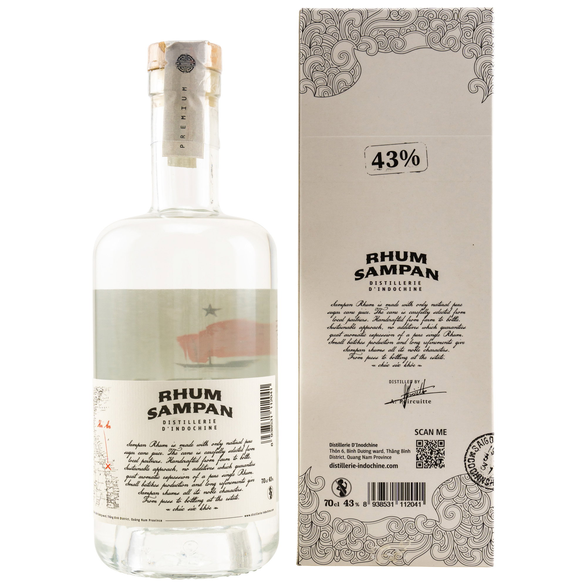 SAMPAN Classic White Rhum 43% (Vietnam)  in GP - UVP: 34,90€