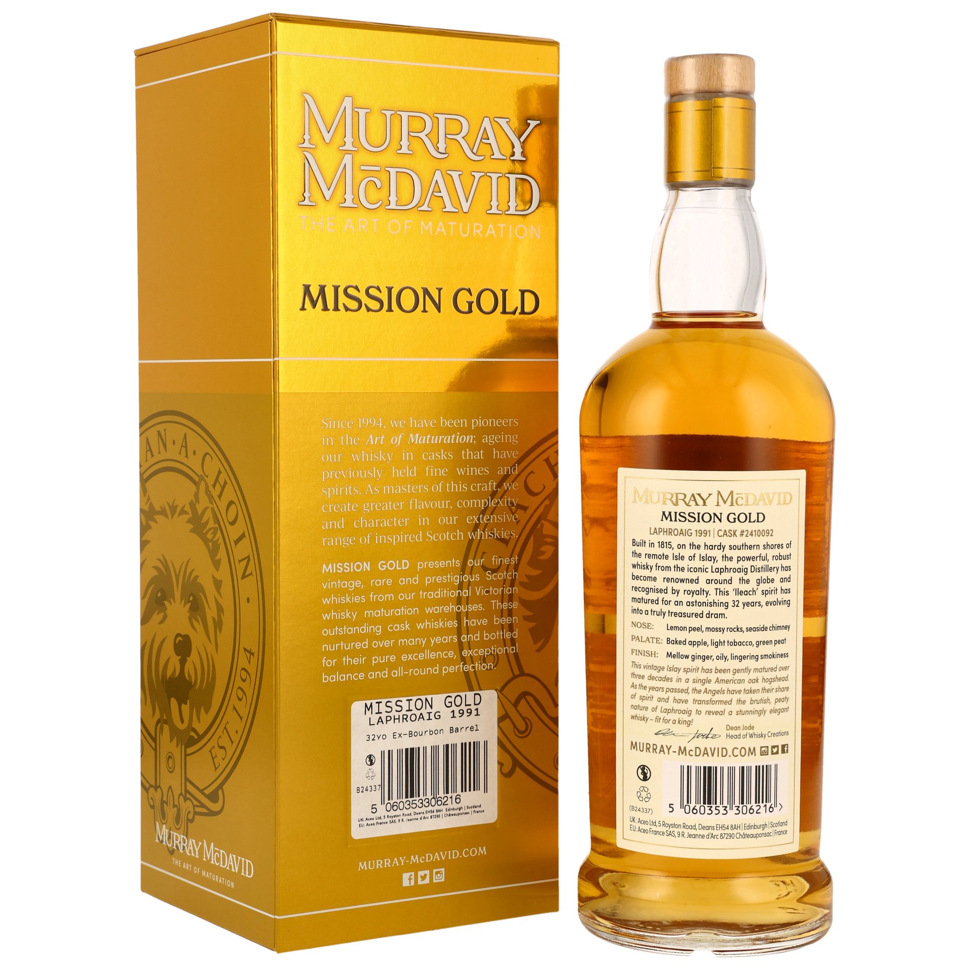 Laphroaig 1991/2024 - 32 y.o. - Bourbon Barrel #2410092 - Murray McDavid