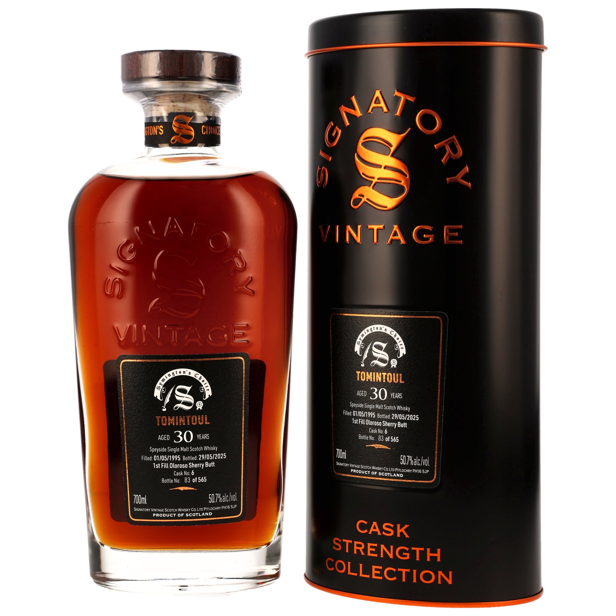 Tomintoul 1995/2025 - 30 y.o. - 1st Fill Oloroso Sherry Butt #6 - Signatory Symingtons Choice