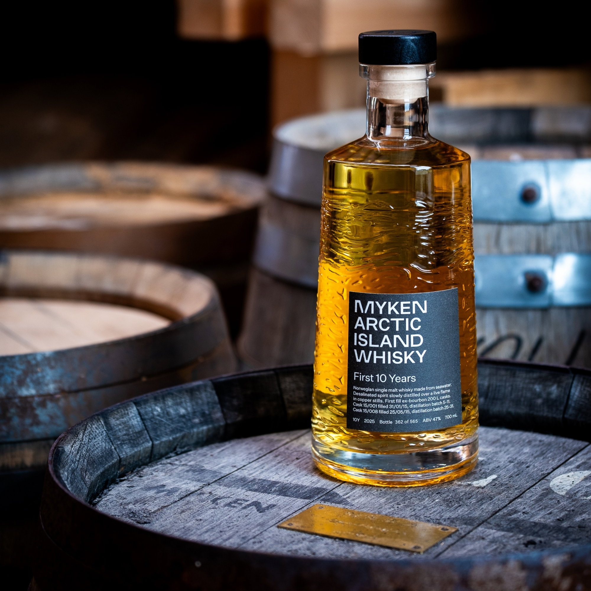 Myken 10 y.o. - Arctic Island Single Malt Whisky - 1st Fill Bourbon Casks #15/001 + 15/008