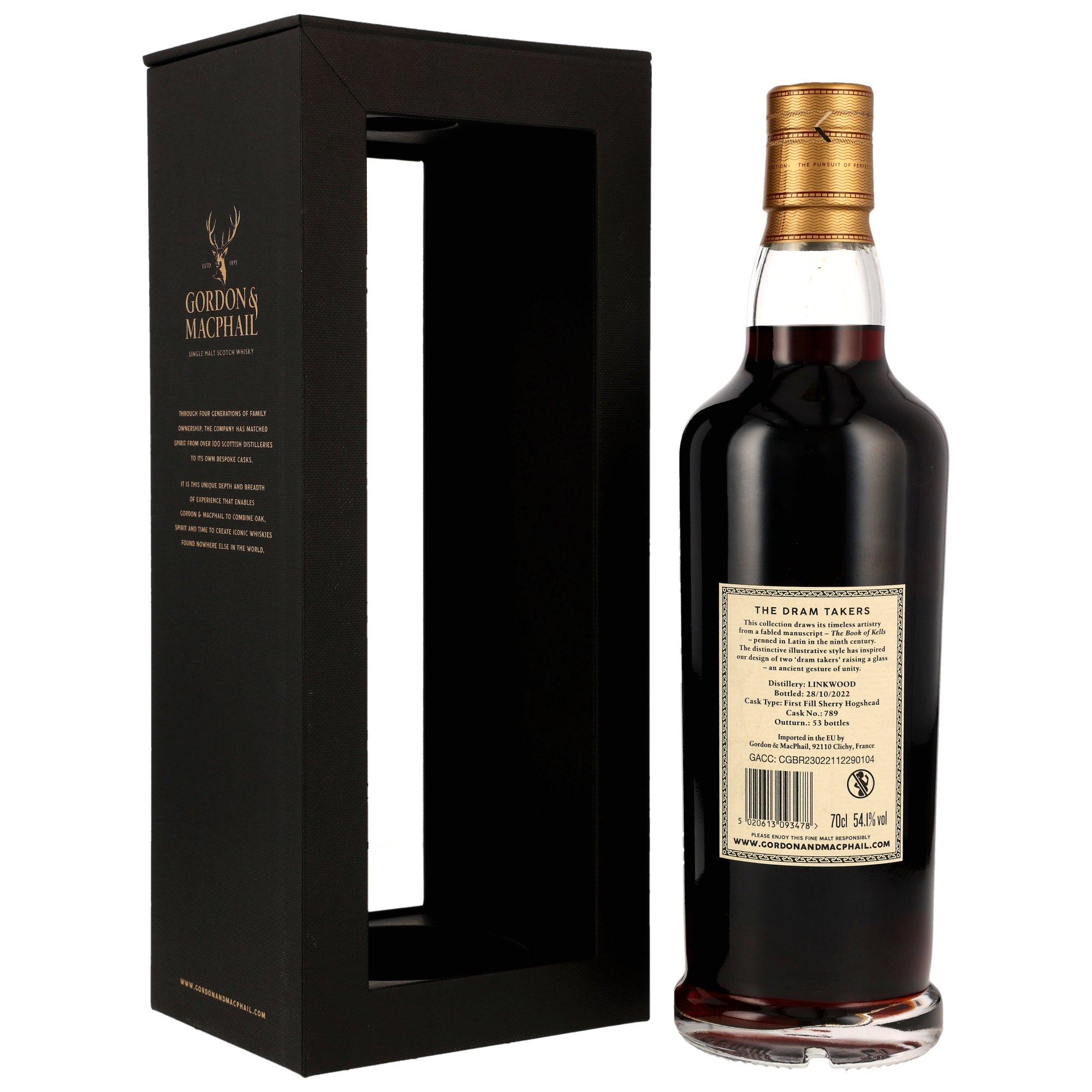 Linkwood 1966/2022 - 56 y.o. - 1st Fill Sherry Cask #789 - G&M The Dram Takers Collection