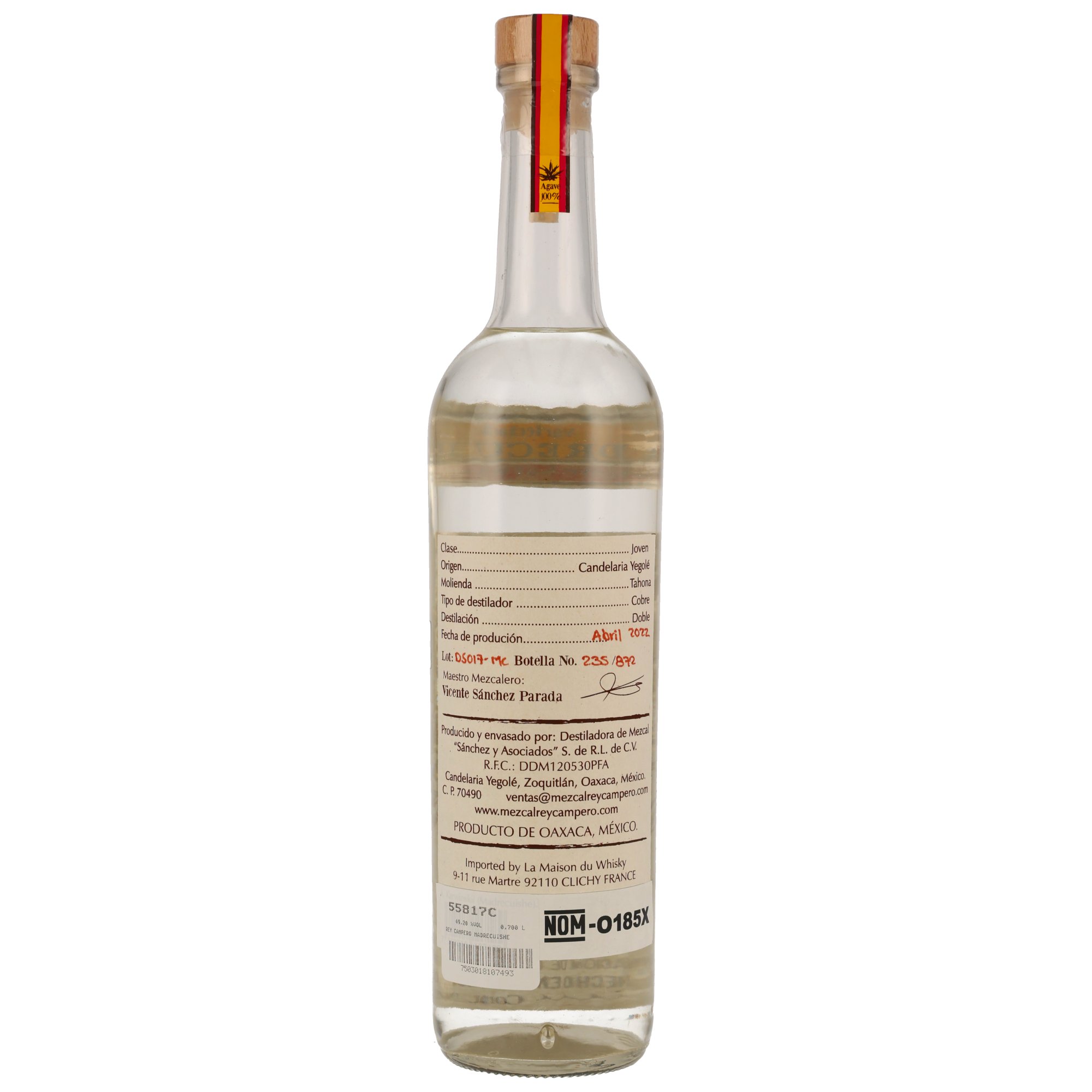 Rey Campero Madre Cuishe Mezcal artesanal - Joven - 49,2%