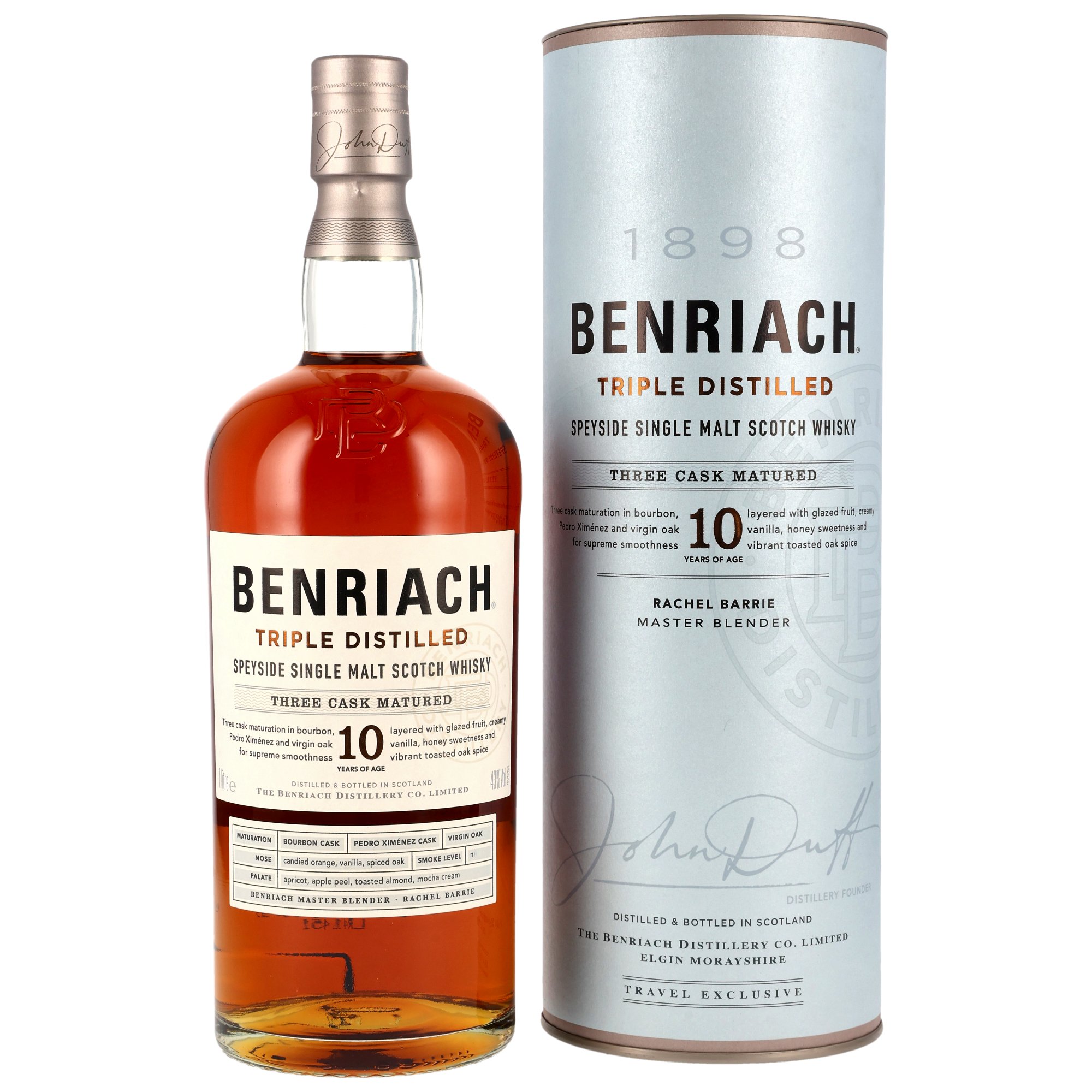 Benriach 10 y.o. - Triple Distilled Liter - Bourbon, PX & Virgin Oak Casks