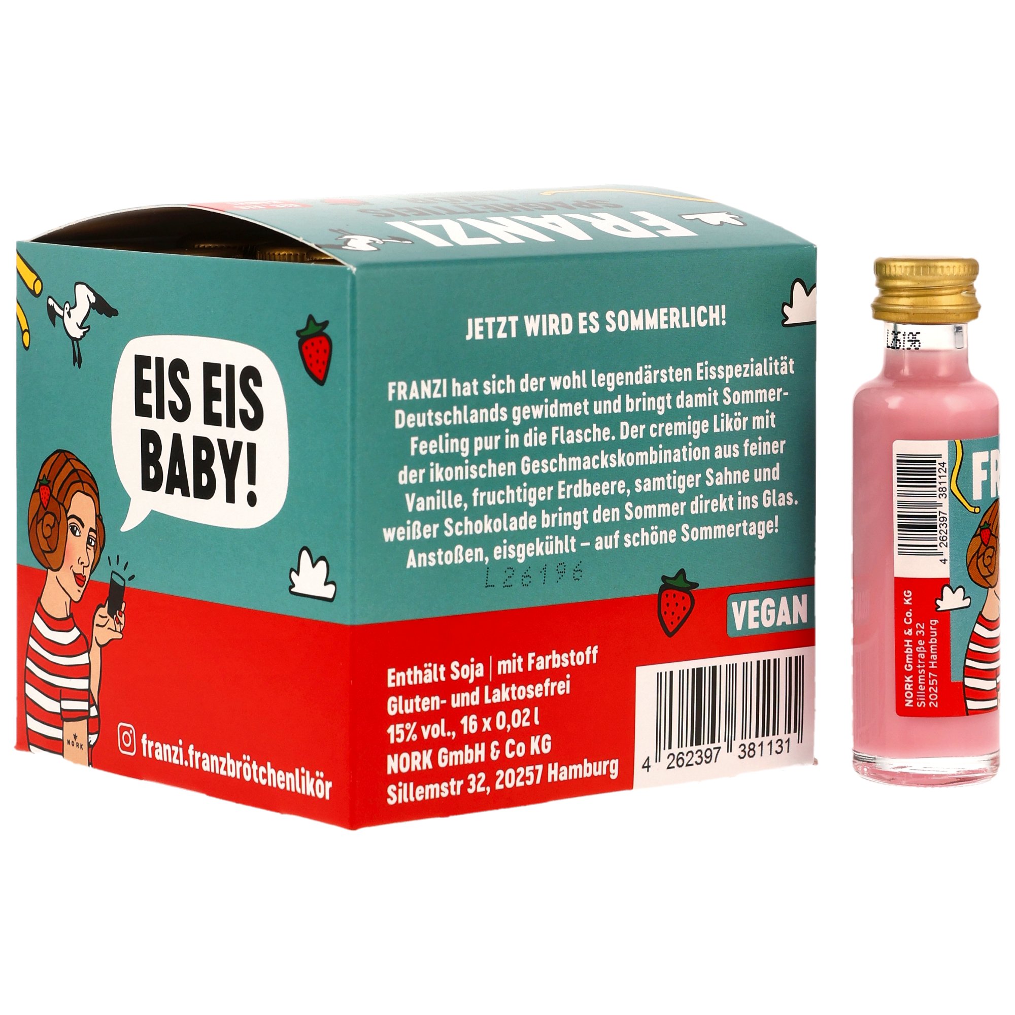 Franzi Spaghettieis Likör Miniaturbox - VPE: 16x0,02