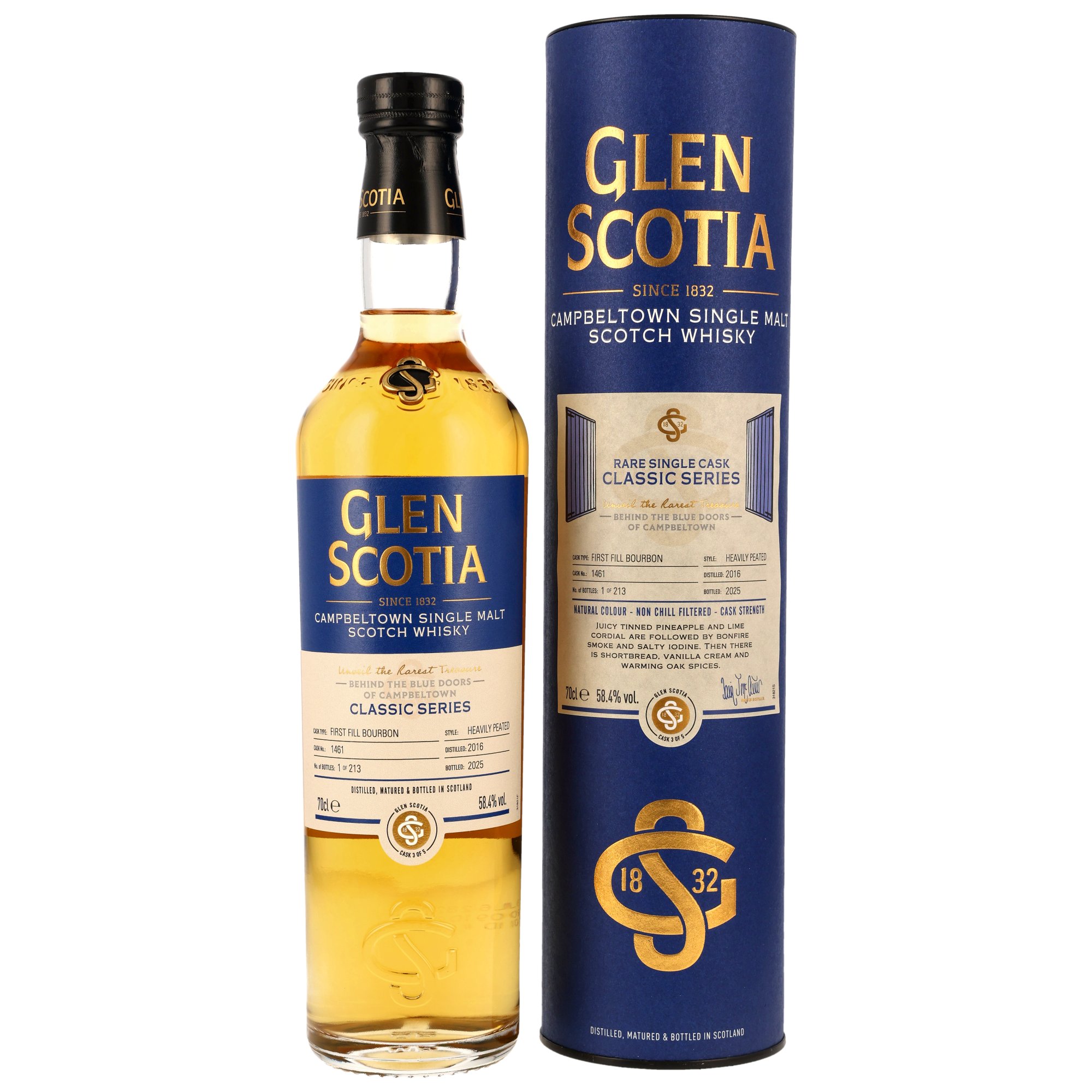 Glen Scotia 2016/2025 - 1st Fill Bourbon Cask #1461 - Behind the Blue Doors