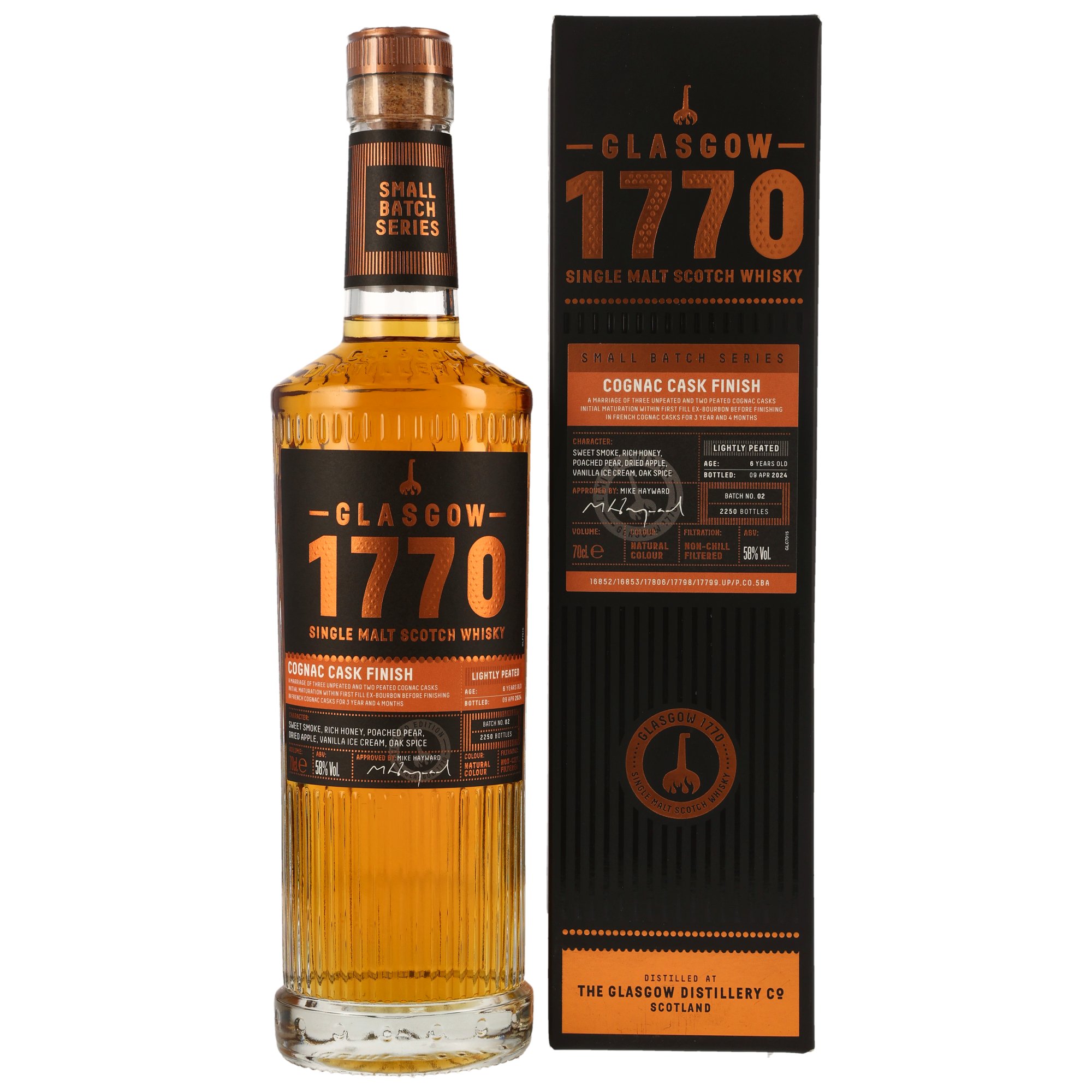 Glasgow 1770 - 6 y.o. -  Lightly Peated - Cognac Cask Finish
