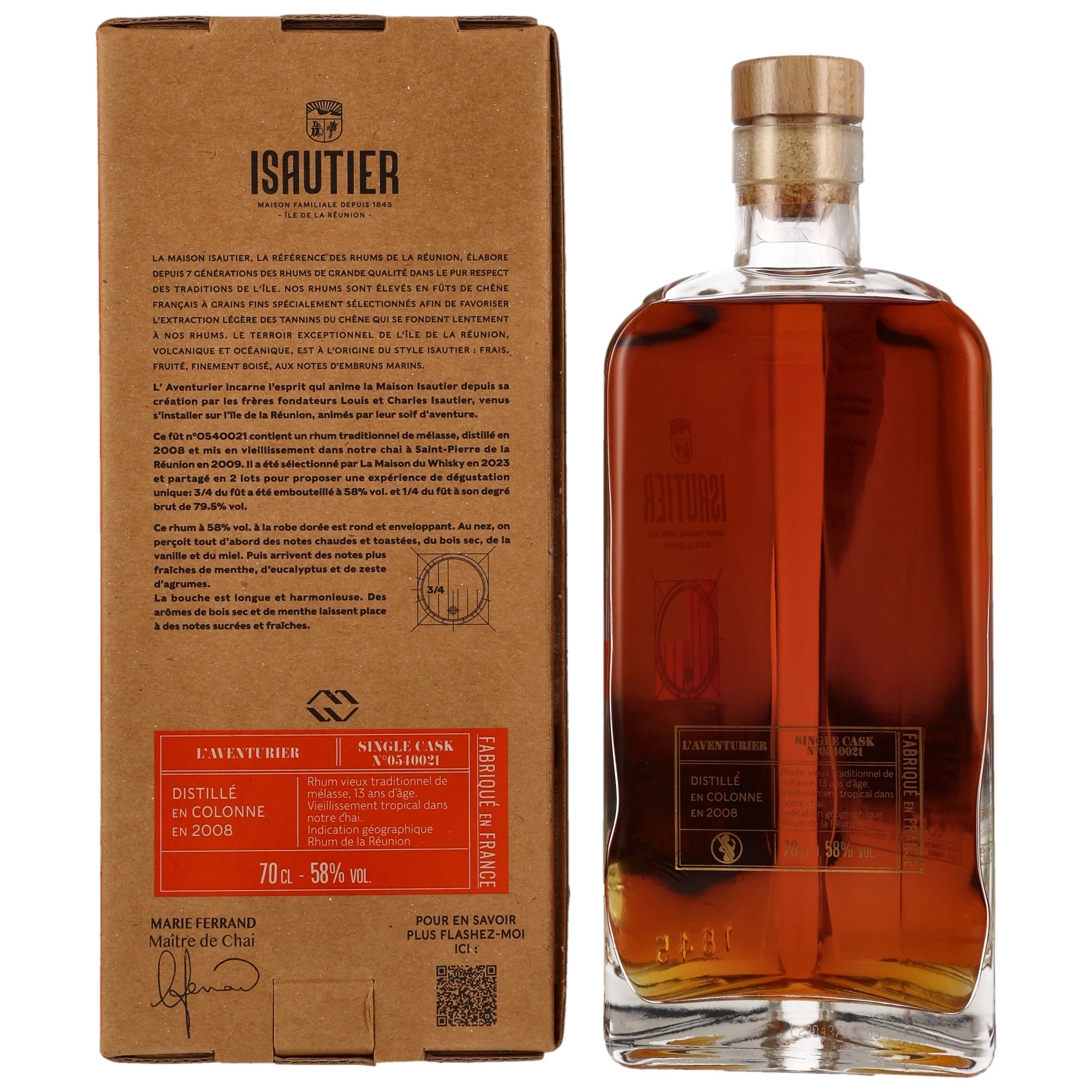 Isautier Rhum 2008/2021 - 13 y.o. L'Aventurier Rhum Vieux