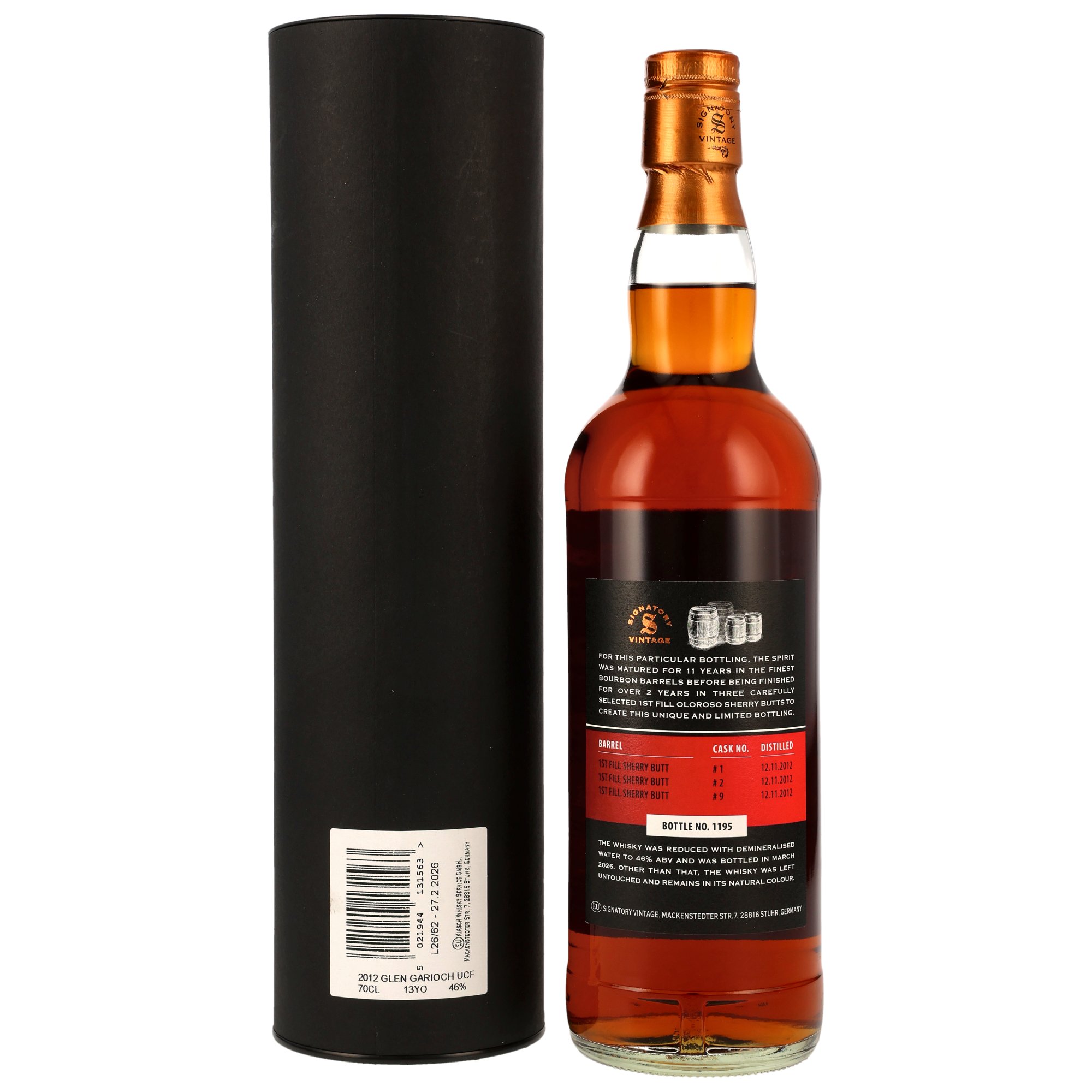 Glen Garioch 2012/2026 - 13 y.o. - 1st Fill Oloroso Sherry Butts Finish #1, 2 + 9 - Sig un-chill