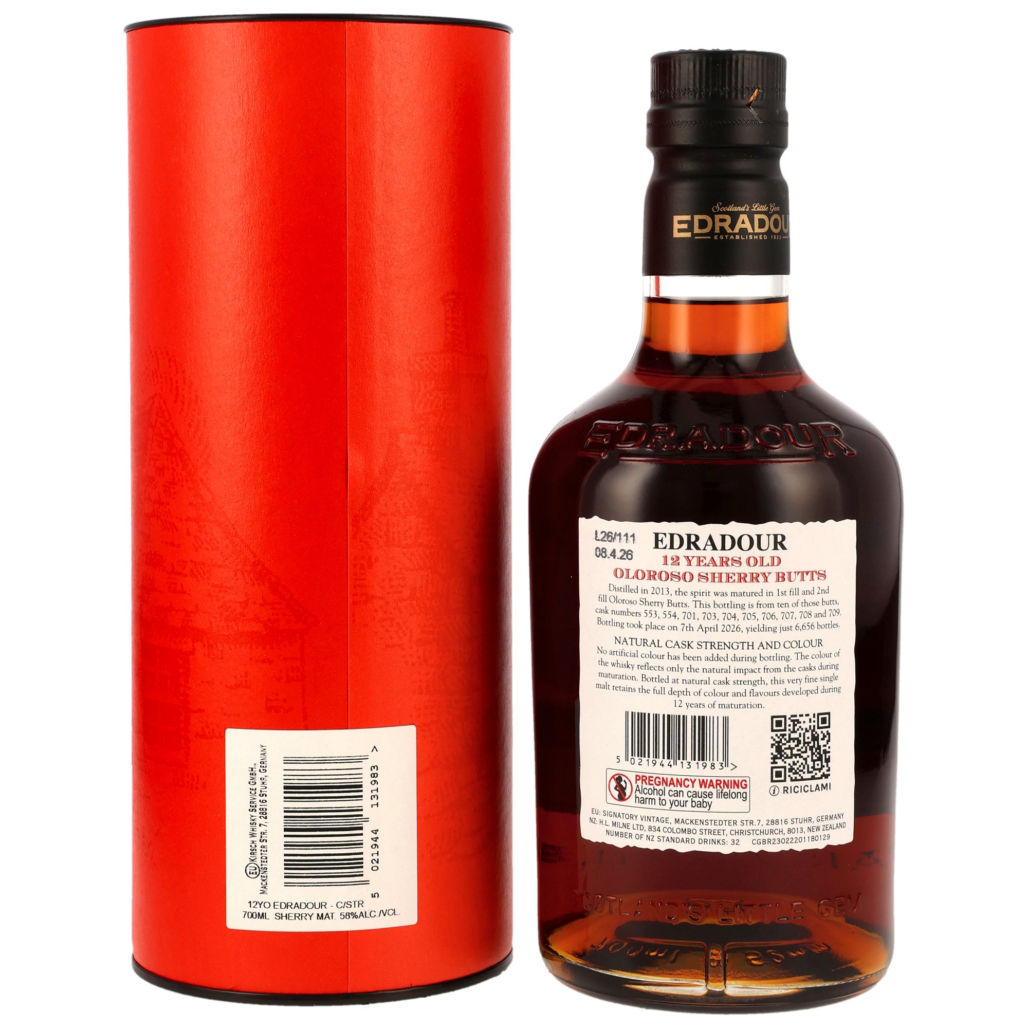Edradour 2013/2026 - 12 y.o. Oloroso Sherry Butts Natural Cask Strength Batch #8
