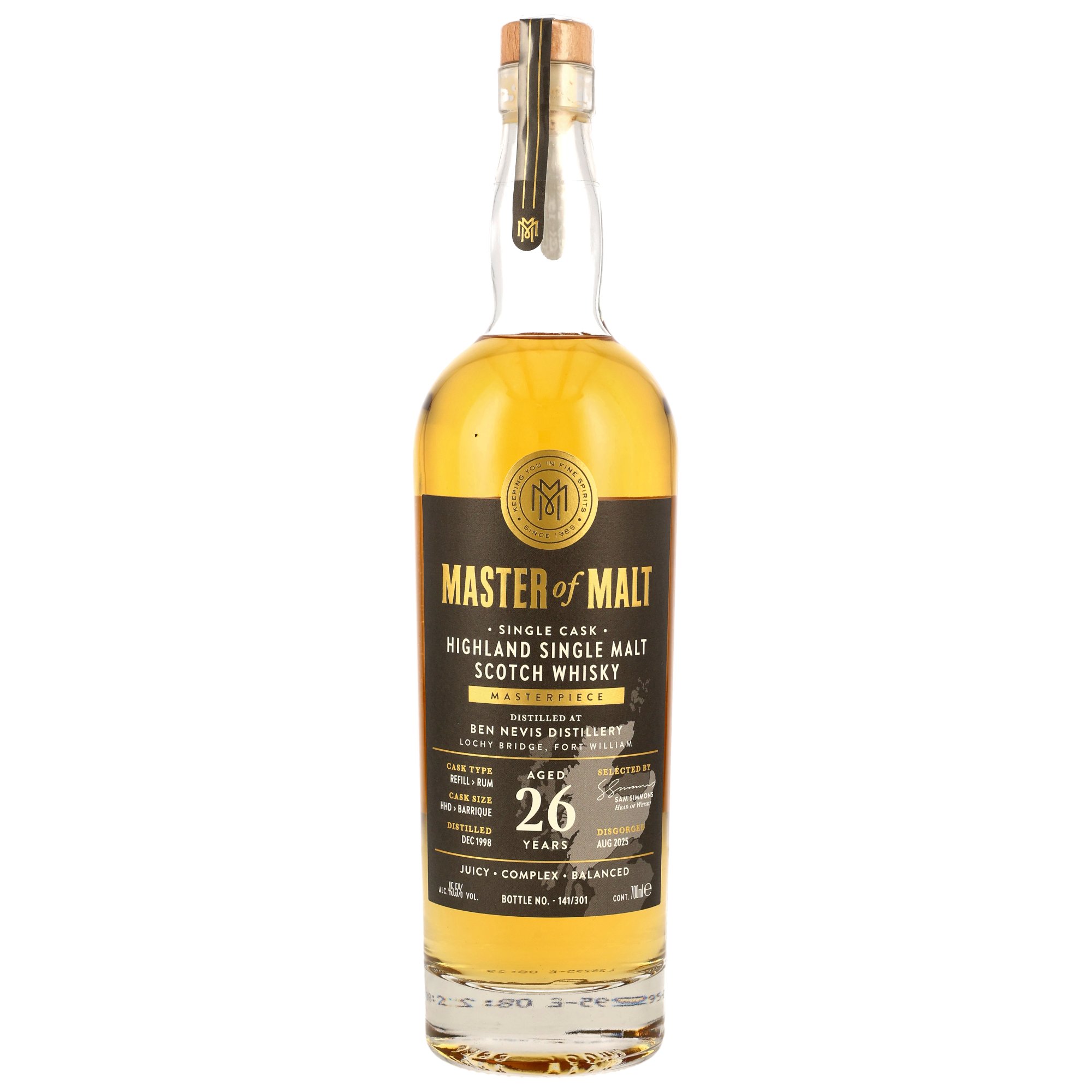 Ben Nevis 1998/2025 - 26 y.o. - Refill Hogshead & Rum Barrique - Master of Malt
