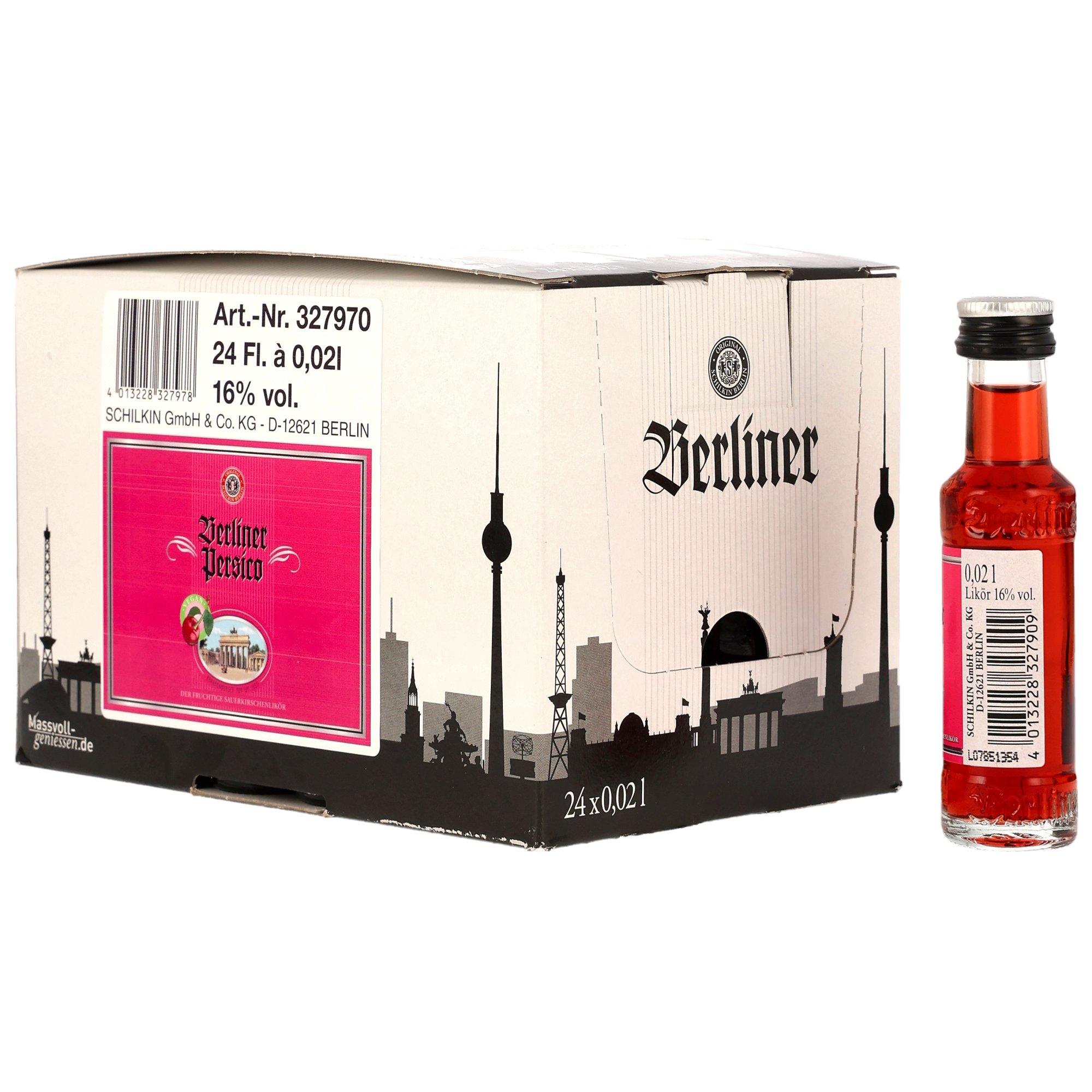 Berliner Luft PersicoSauerkirschenlikör (Vegan) Mini VPE 24x0,02
