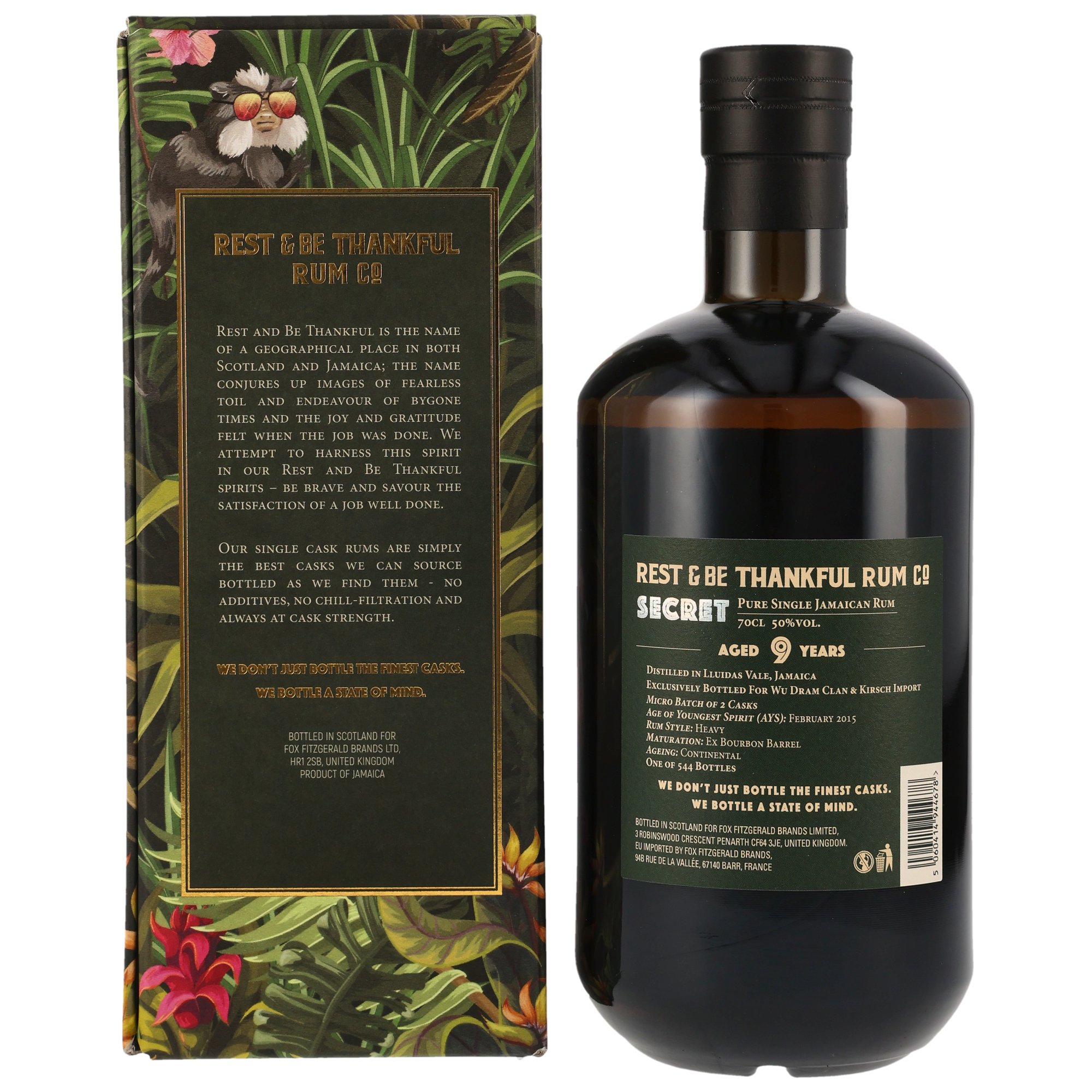Secret Jamaica Rum 2015/2024 - 9 y.o. - Micro Batch - Rest & Be Thankful (WuDramClan & Kirsch Import)