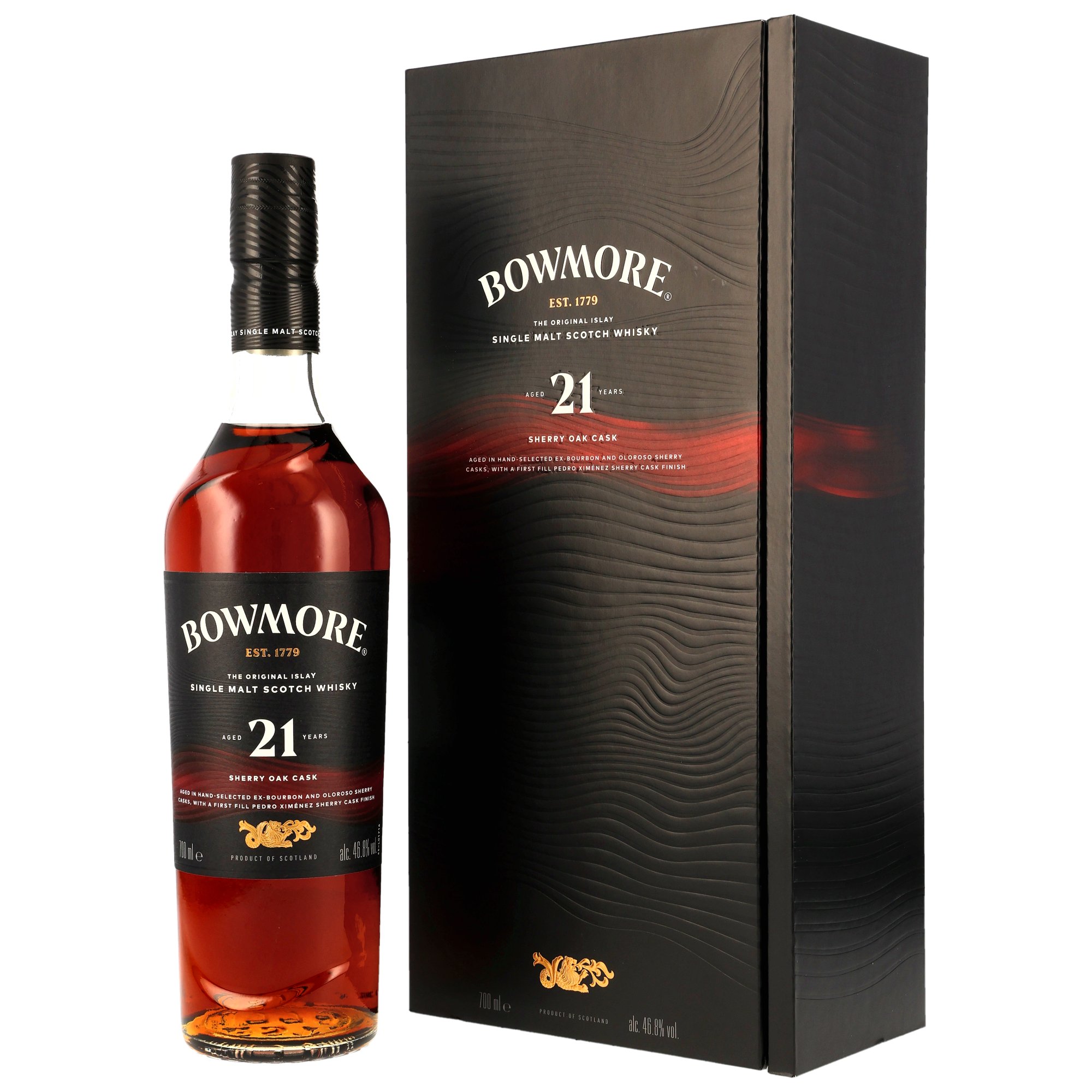 Bowmore 21 y.o. - Bourbon & Oloroso Sherry Casks, 1st Fill PX Cask Finish