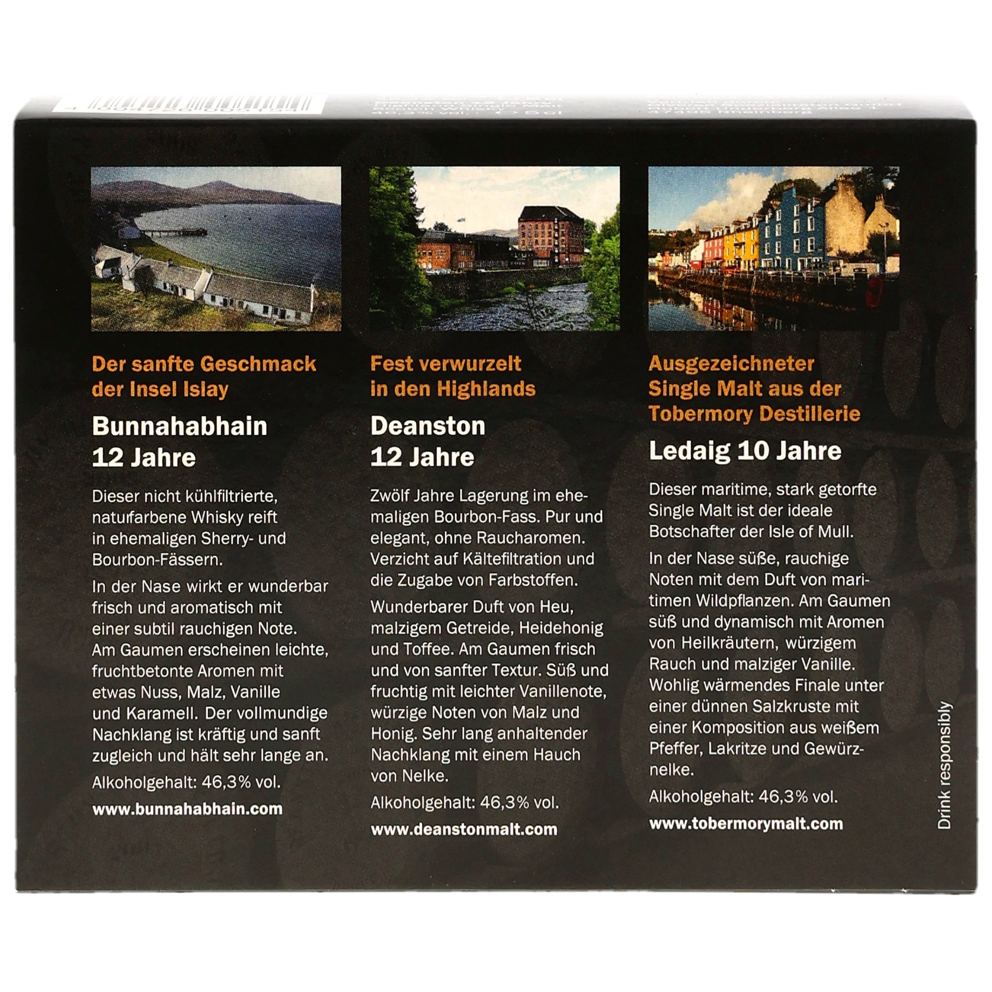 Bunnahabhain 12 y.o., Deanston 12 y.o. , Ledaig 10 y.o. 3x0,05