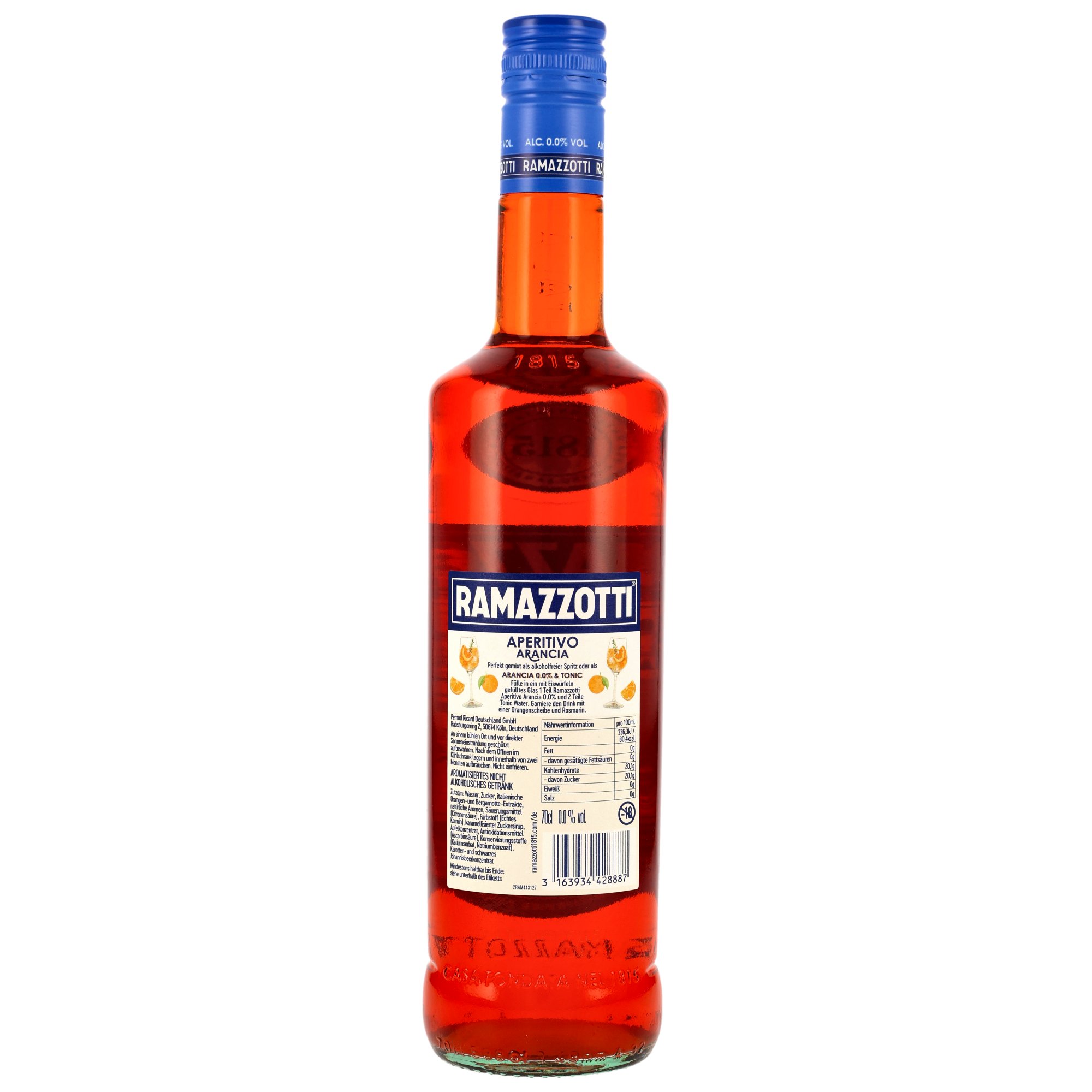 Ramazzotti Aperitivo Arancia 0.0% - MHD 10/2026