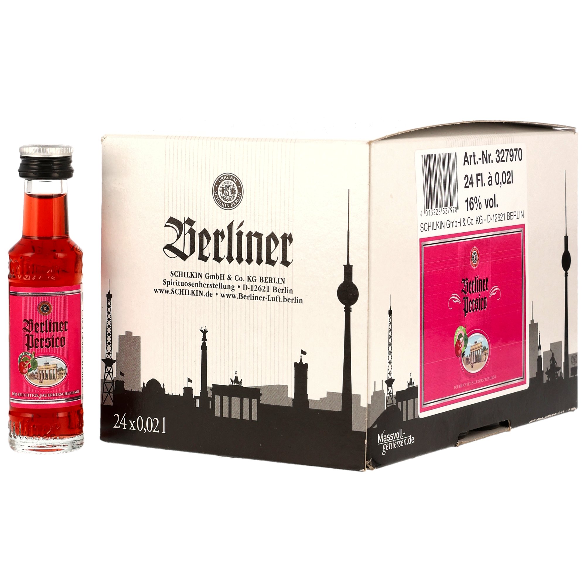 Berliner Luft PersicoSauerkirschenlikör (Vegan) Mini VPE 24x0,02