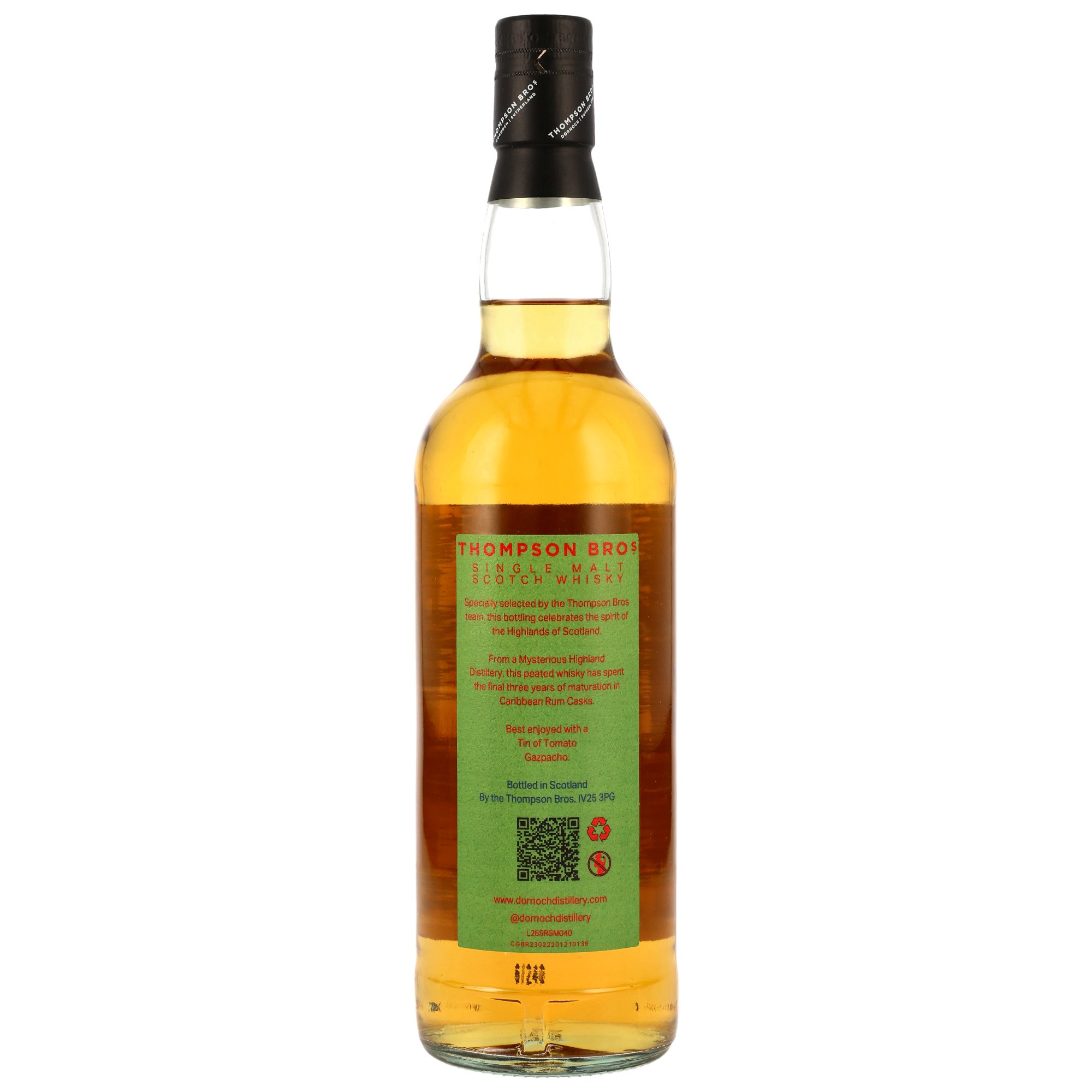 Highland Single Malt Whisky 12 y.o. (Peated) - Rum Casks Finish - Thompson Bros.