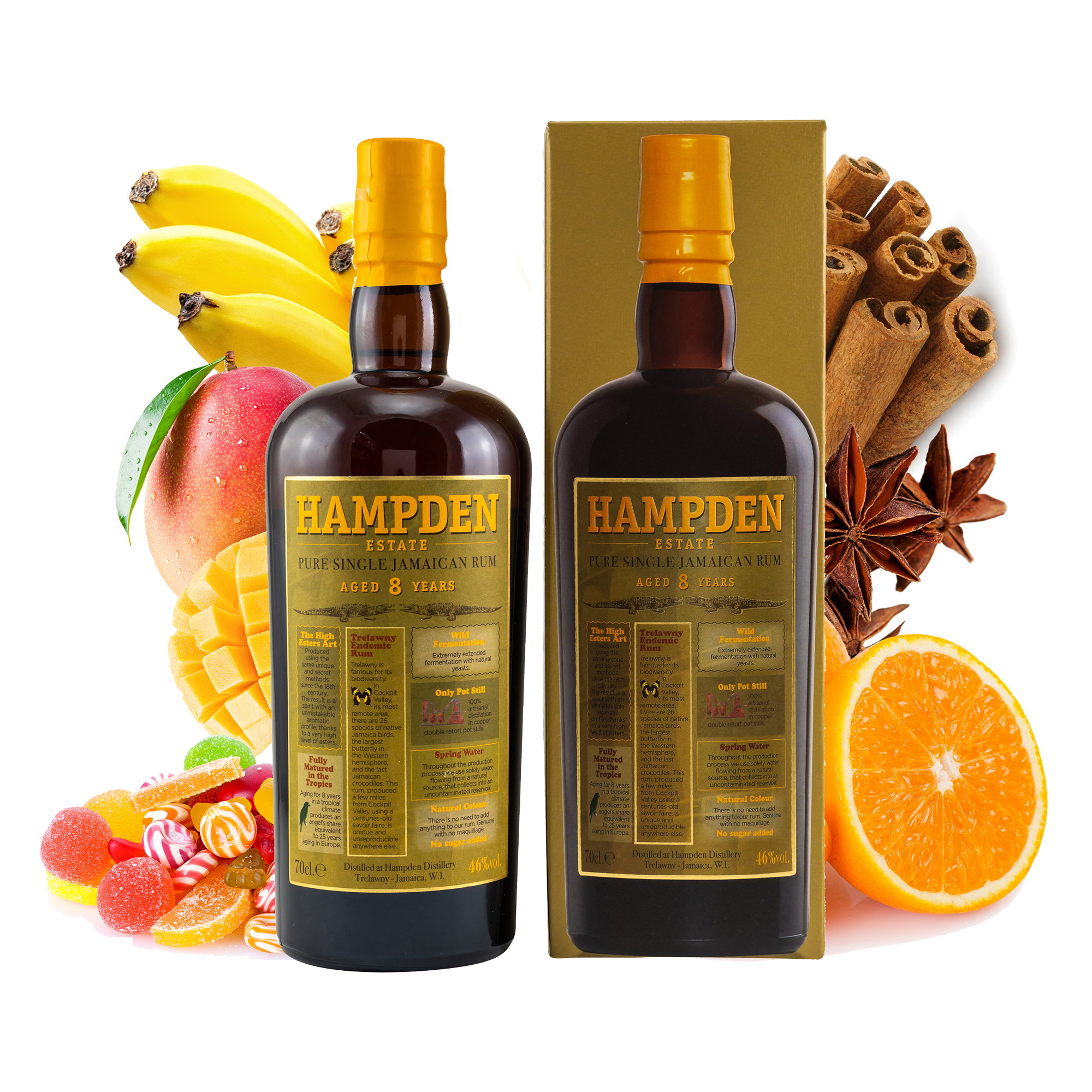 HAMPDEN 8 y.o. - Pure Single Jamaican Rum 46%