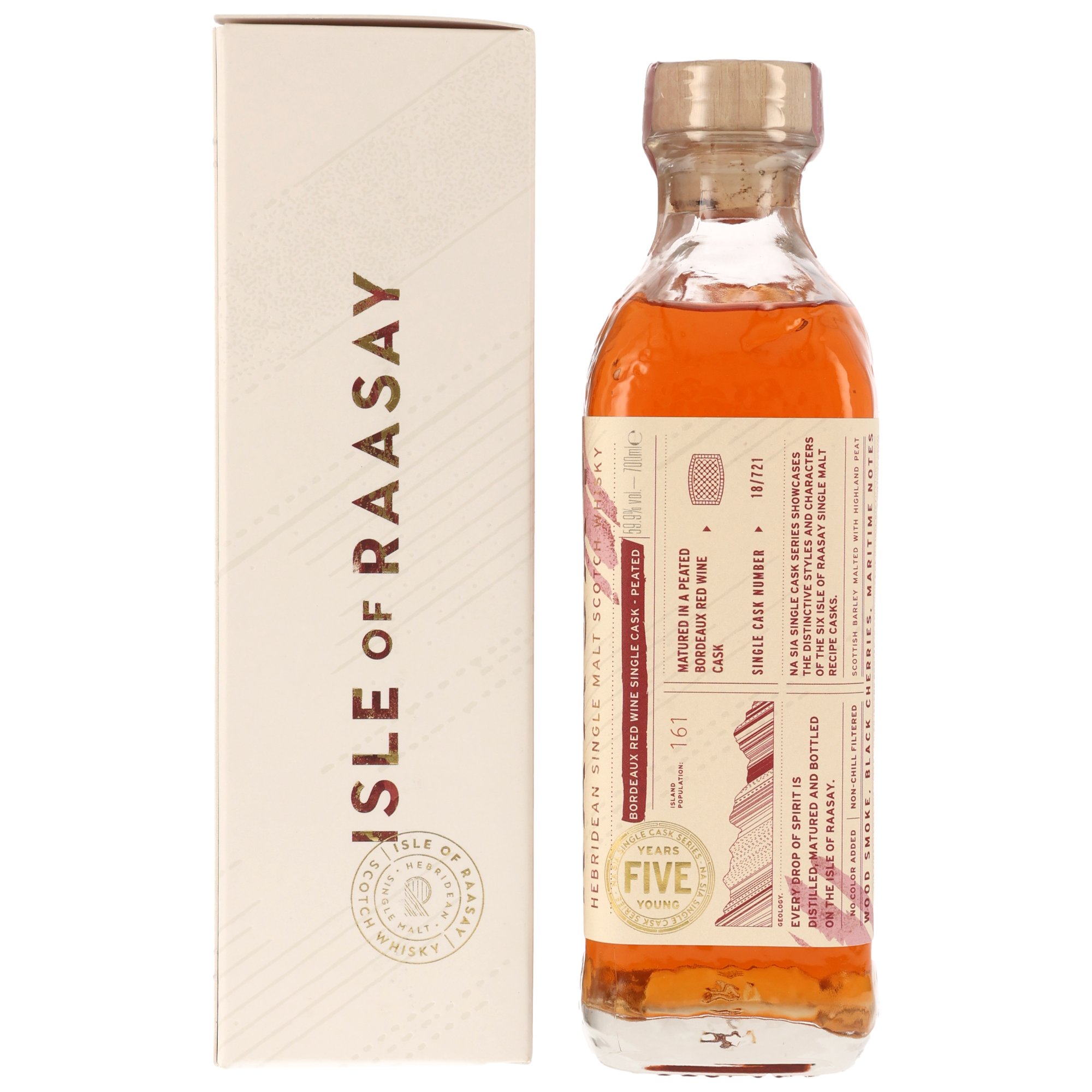 Isle of Raasay - 5 y.o. - Single Malt Whisky - Single Cask #18/721 Peated Red Wine Cask