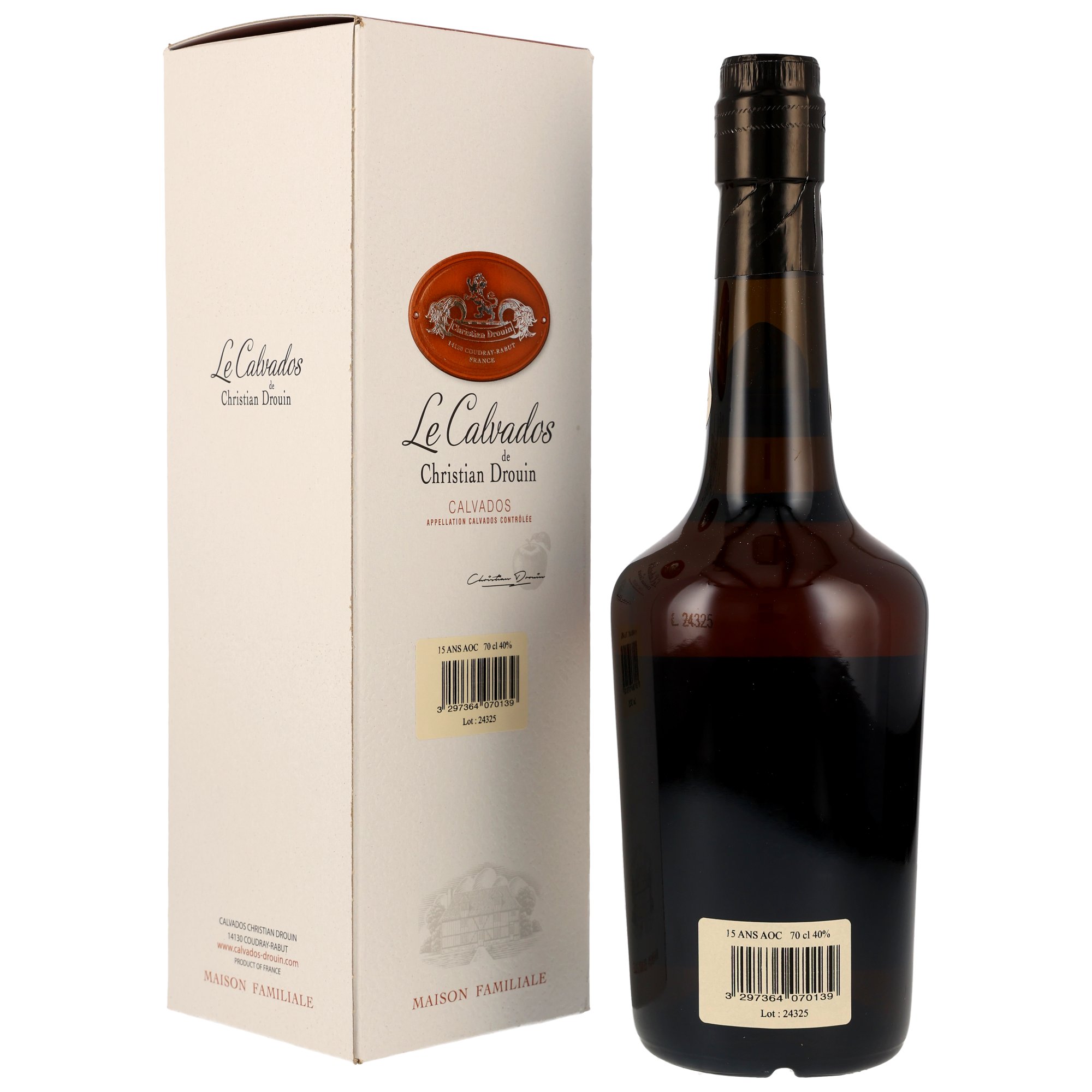 Christian Drouin 15 ans d'âge Calvados A.O.C