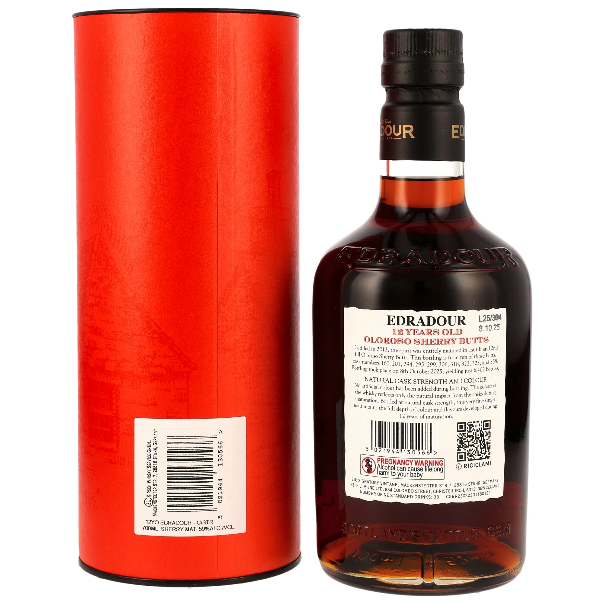 Edradour 2013/2025 - 12 y.o. - Oloroso Sherry Butts Natural Cask Strength Batch #7