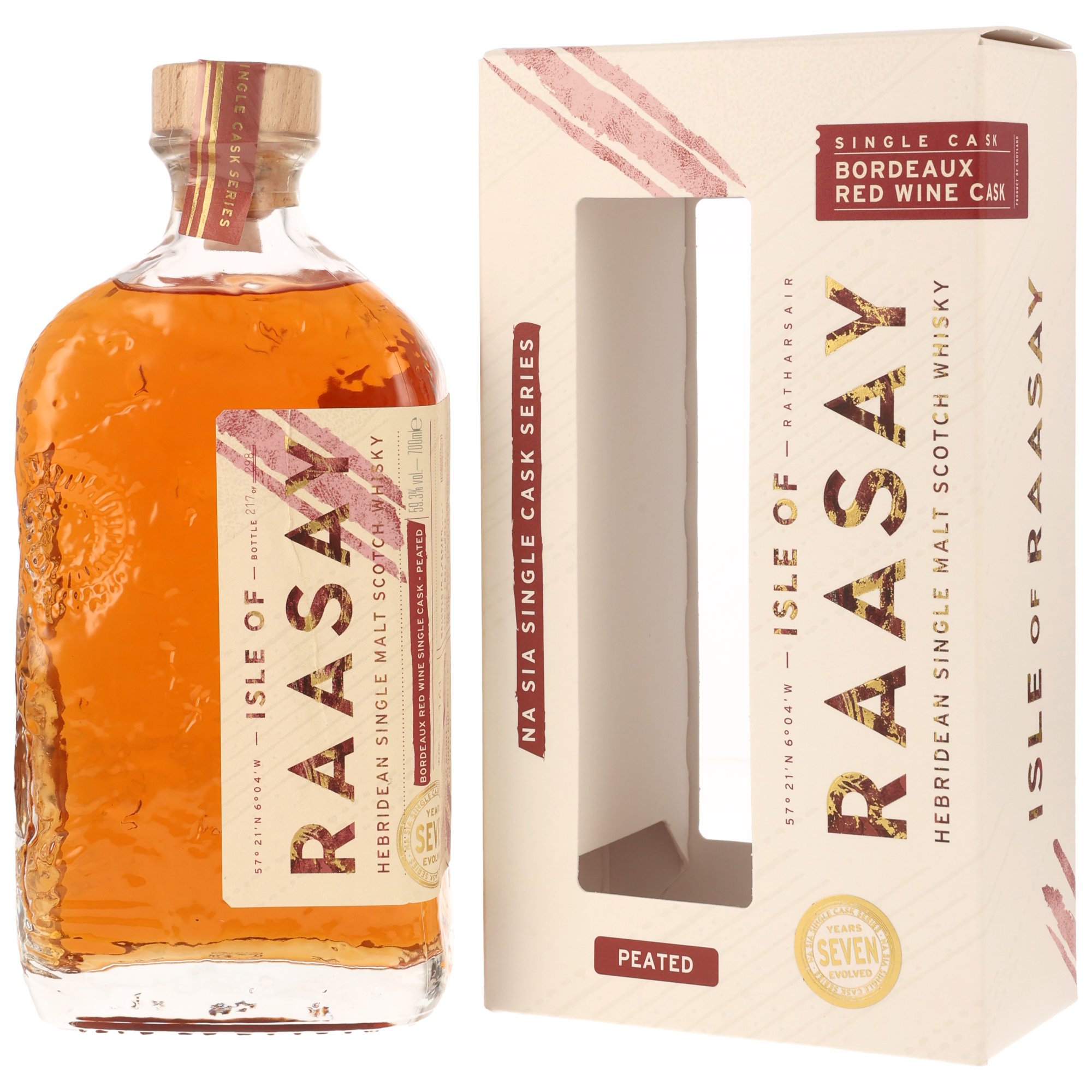 Isle of Raasay 2018/2026 - 7 y.o. - Single Malt Whisky - Peated Bordeaux Red Wine Single Cask #18/792