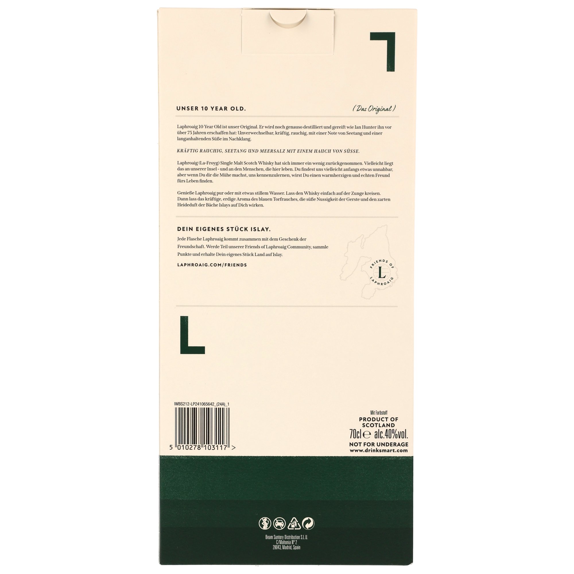Laphroaig 10 y.o. mit 1 Glas - Neue Ausstattung