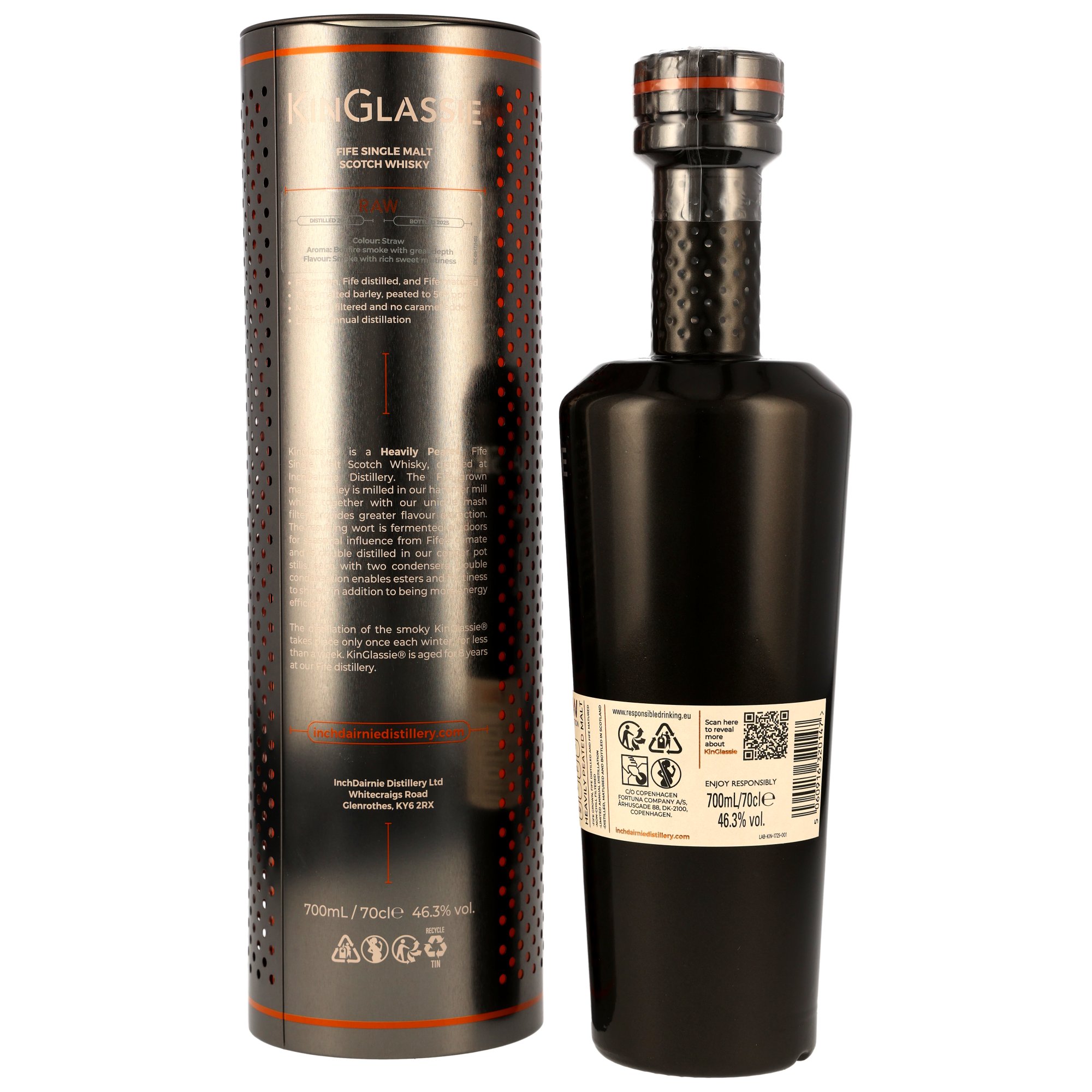 InchDairnie KinGlassie 2017/2025 - 8 y.o. - Raw - Heavily Peated Malt - Ex-Bourbon Cask