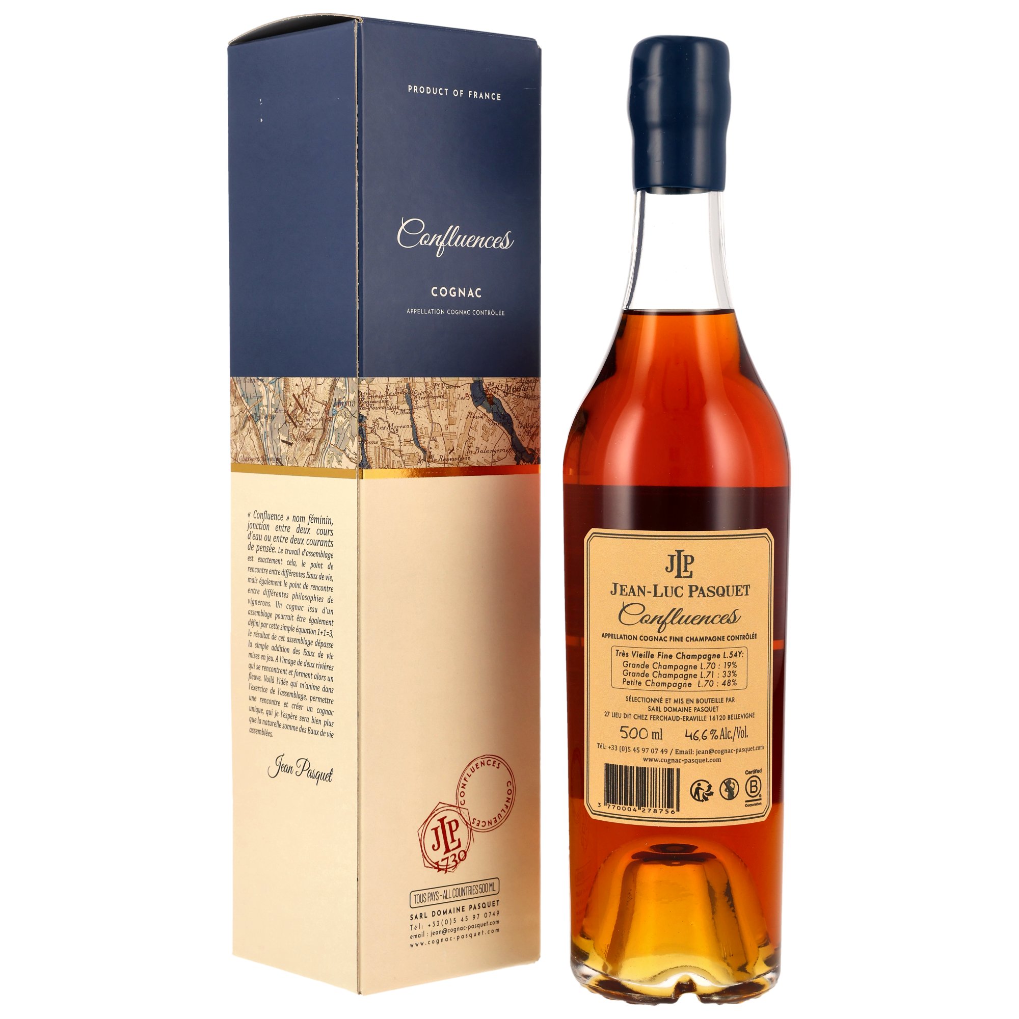 Jean-Luc Pasquet Cognac Tres Vieille Fine Champagne - L.54Y